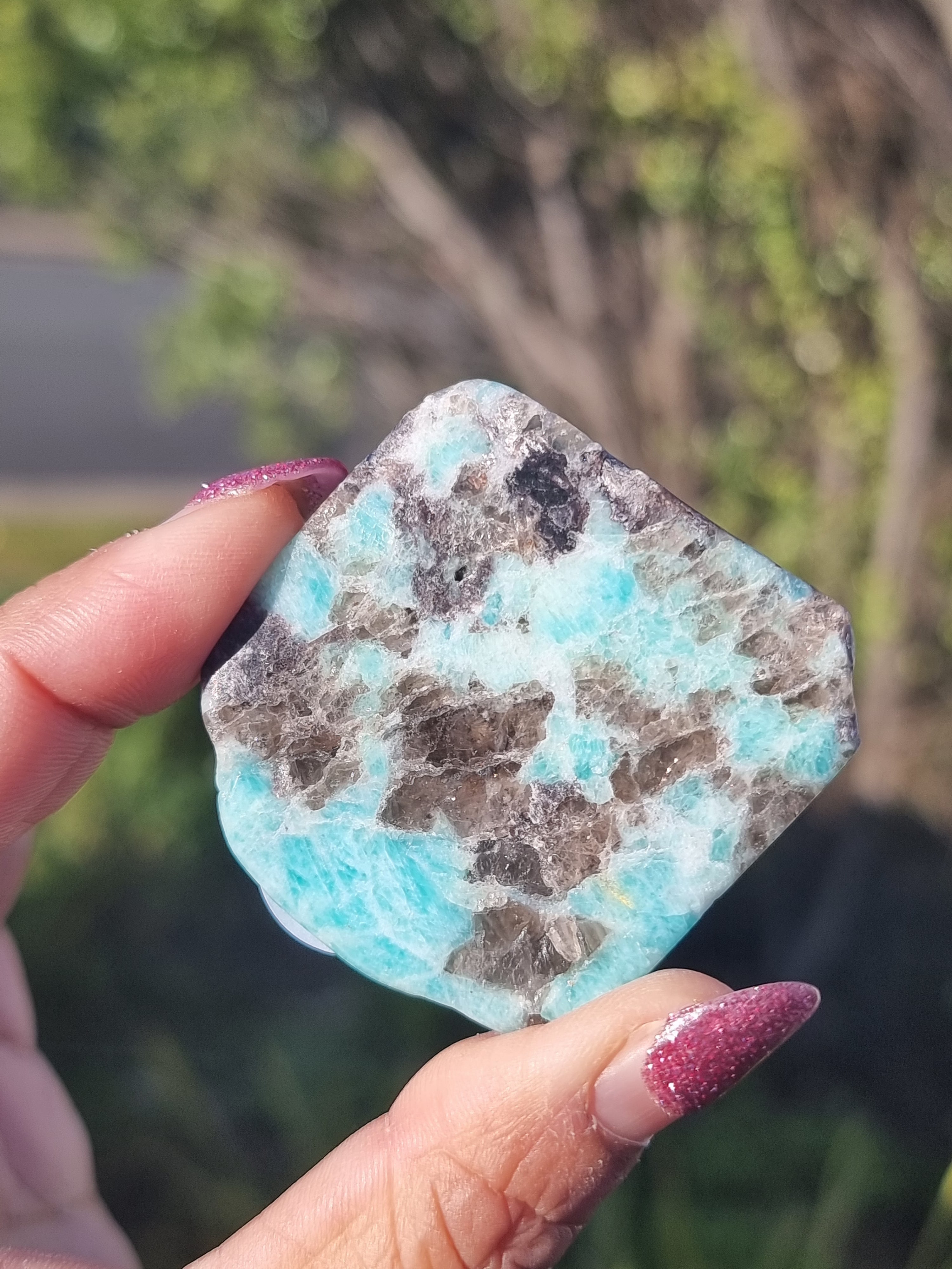 Amazonite Slab with Biotite