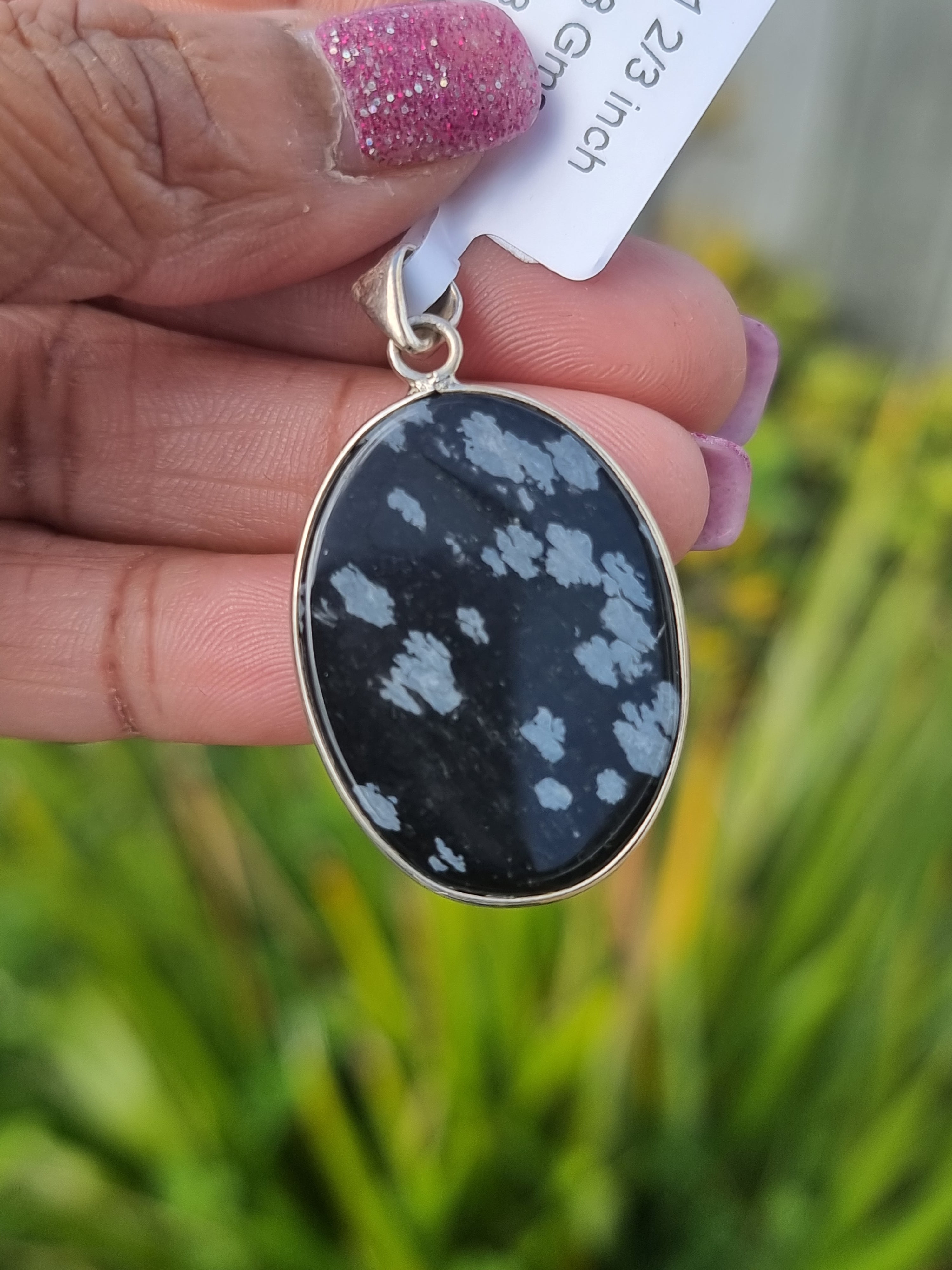 Snowflake Obsidian Pendant