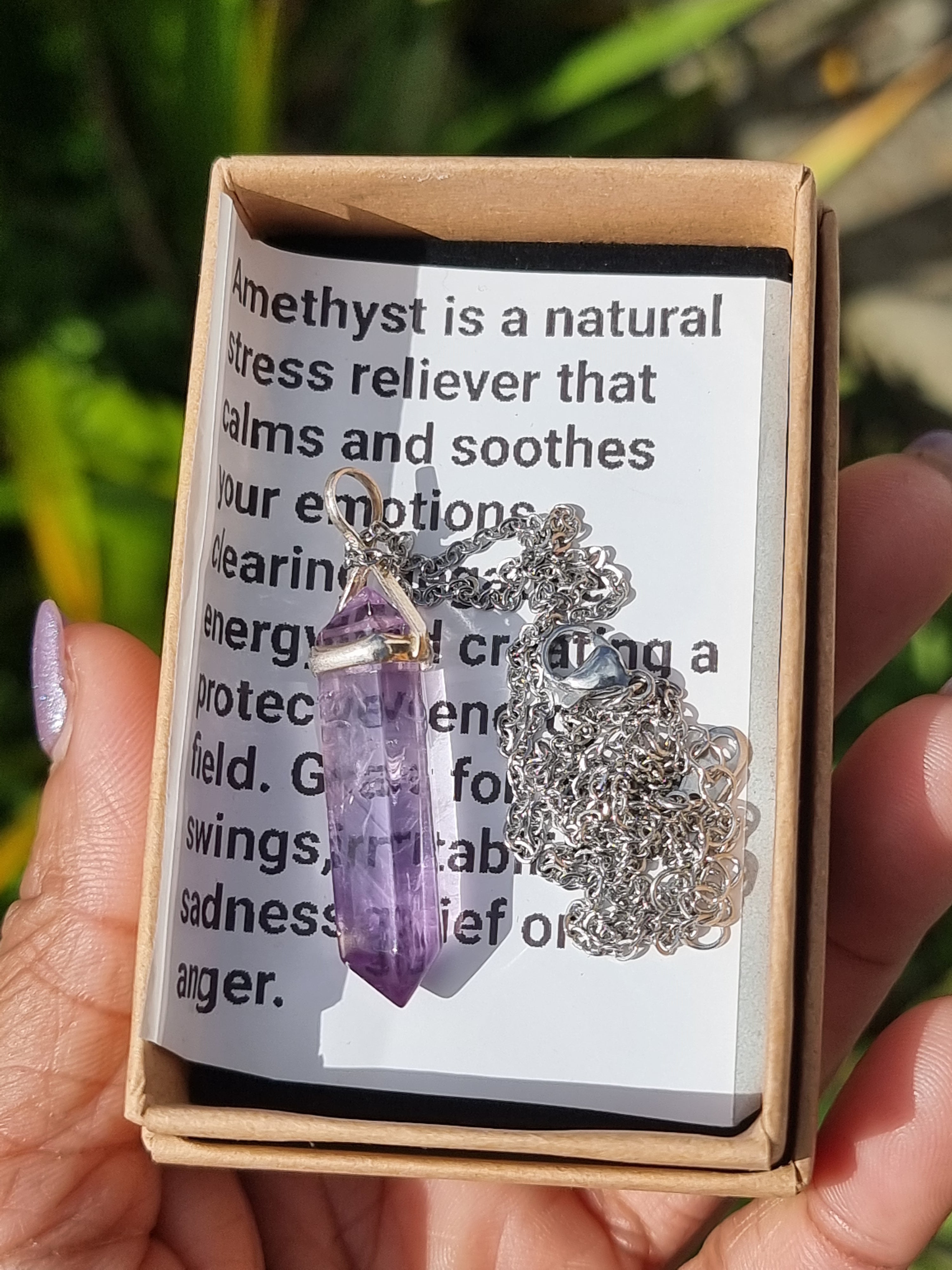 Amethyst Point Pendant Sterling Silver