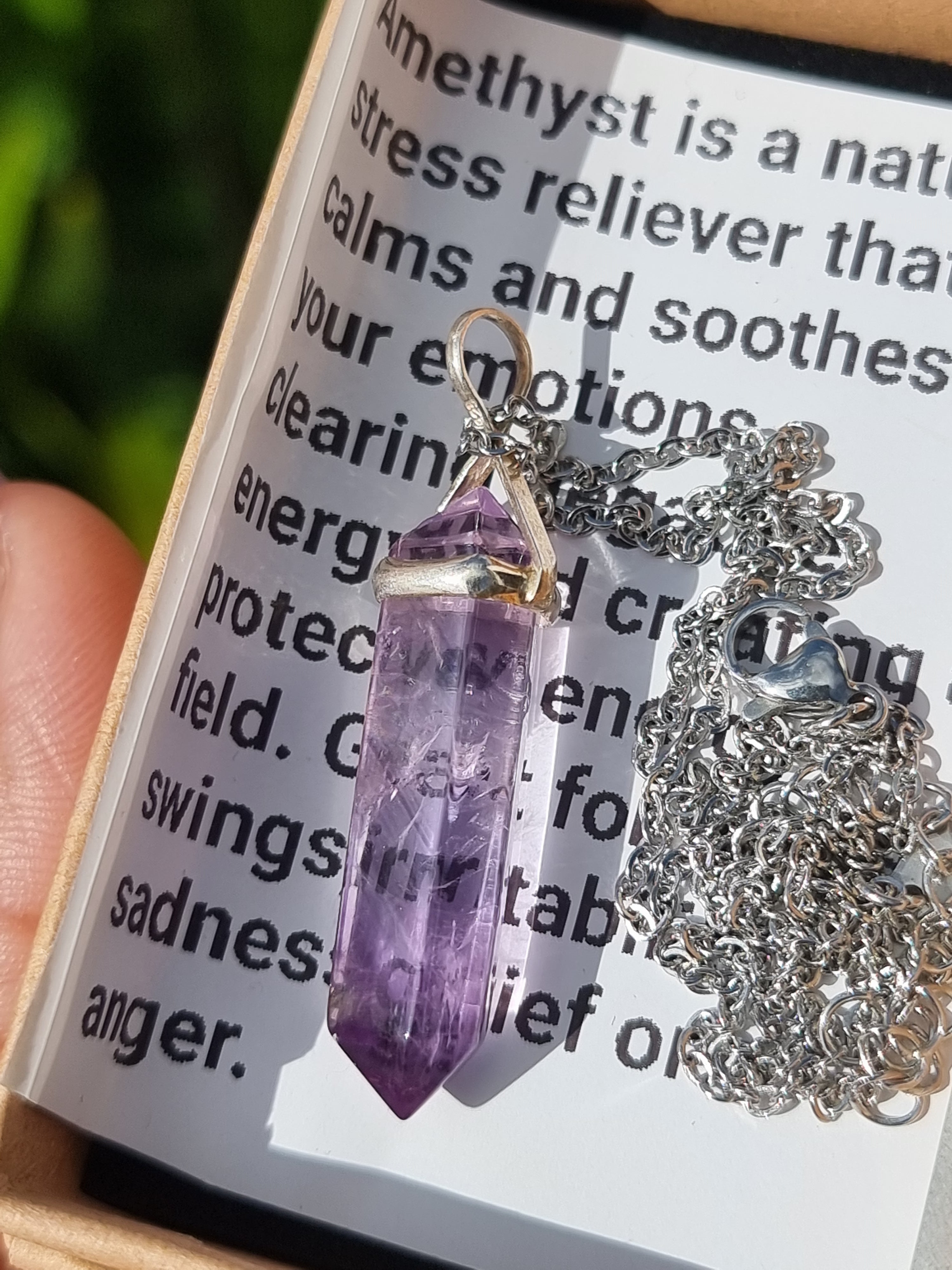 Amethyst Point Pendant Sterling Silver
