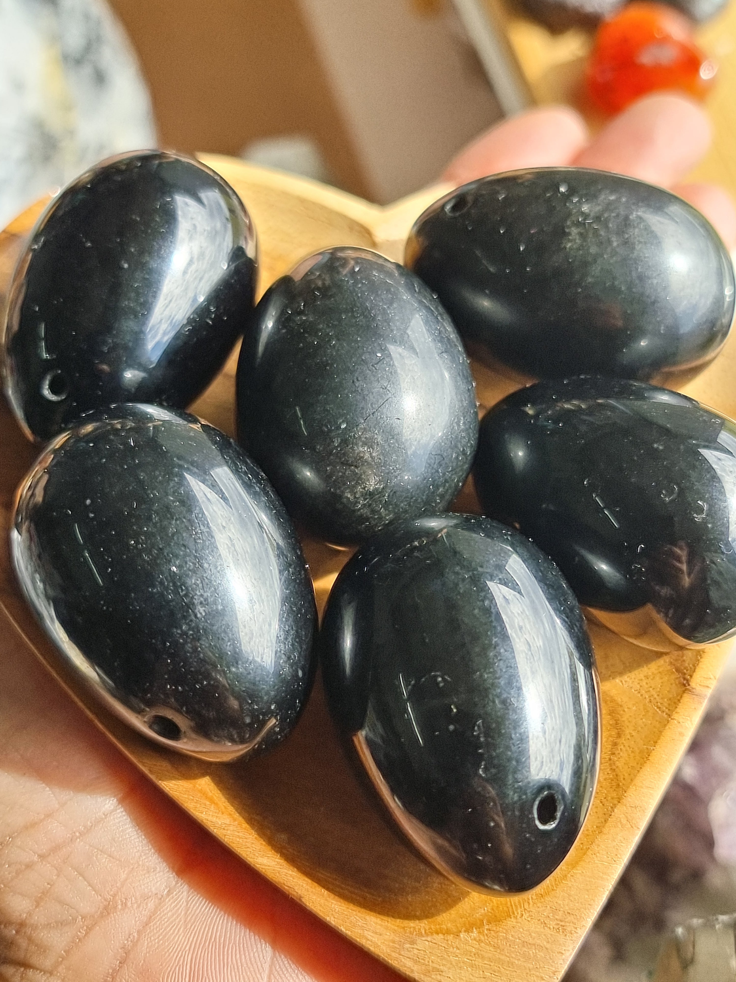 Black Obsidian Egg Drilled