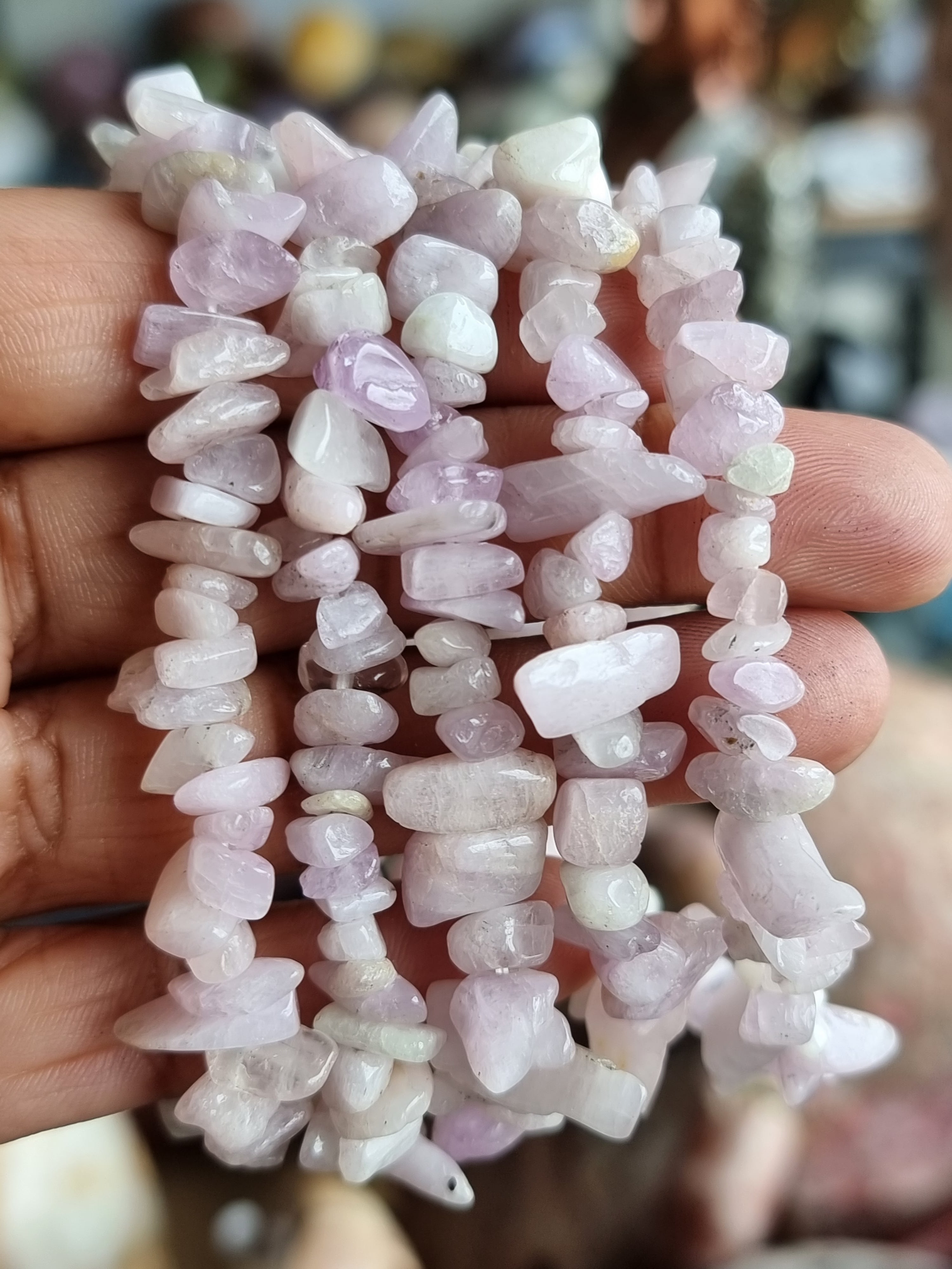 Pink Kunzite Chip Bracelet