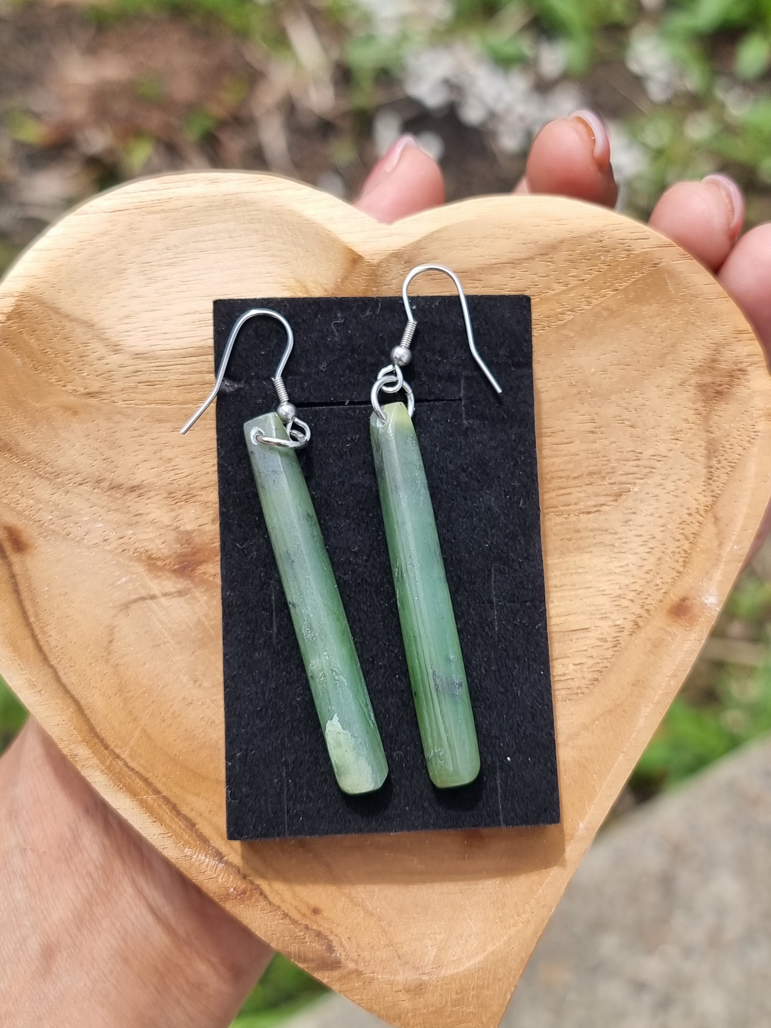Greenstone Earrings Mined in NZ