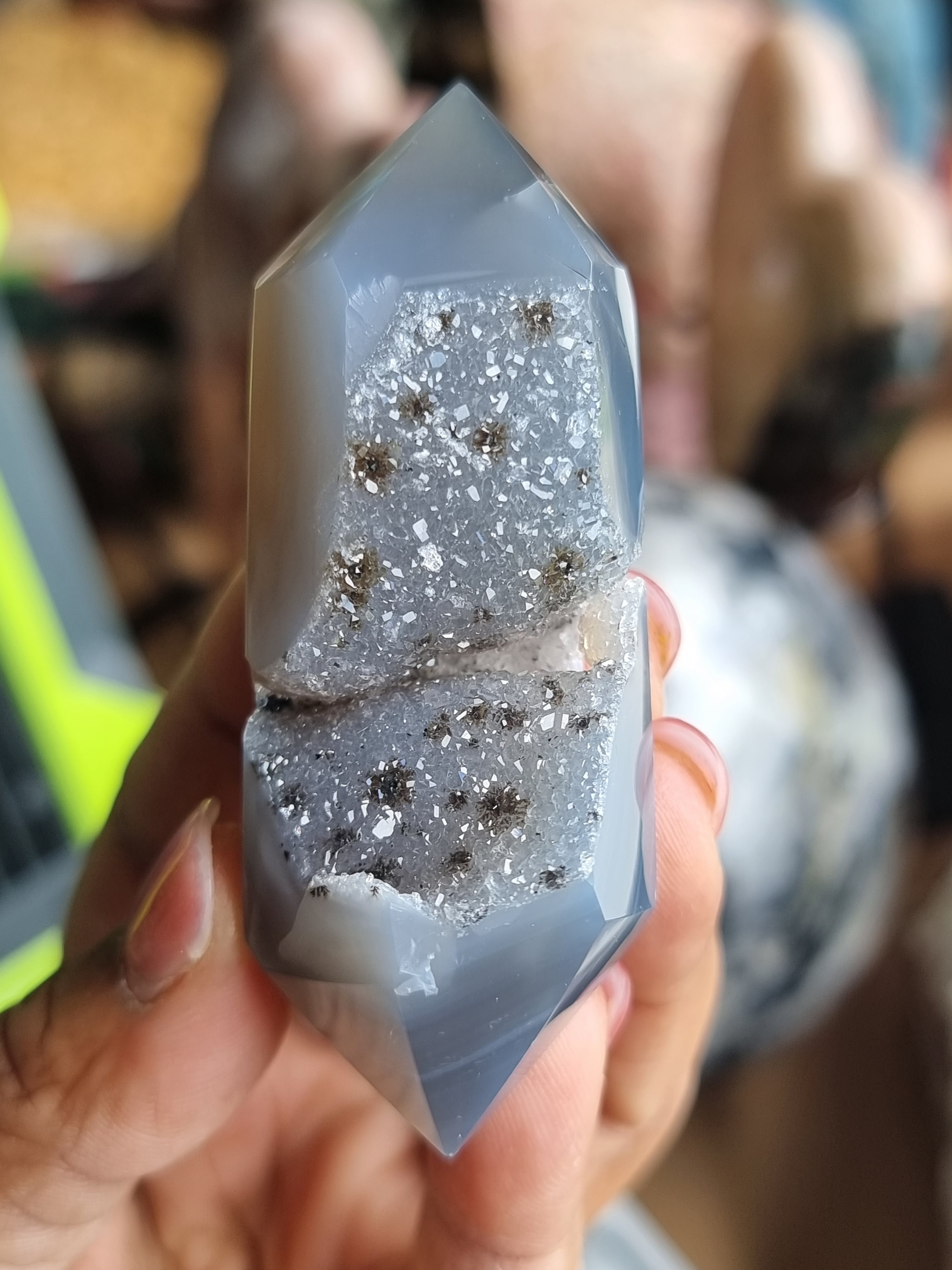 Druzy Agate Double Terminated Point