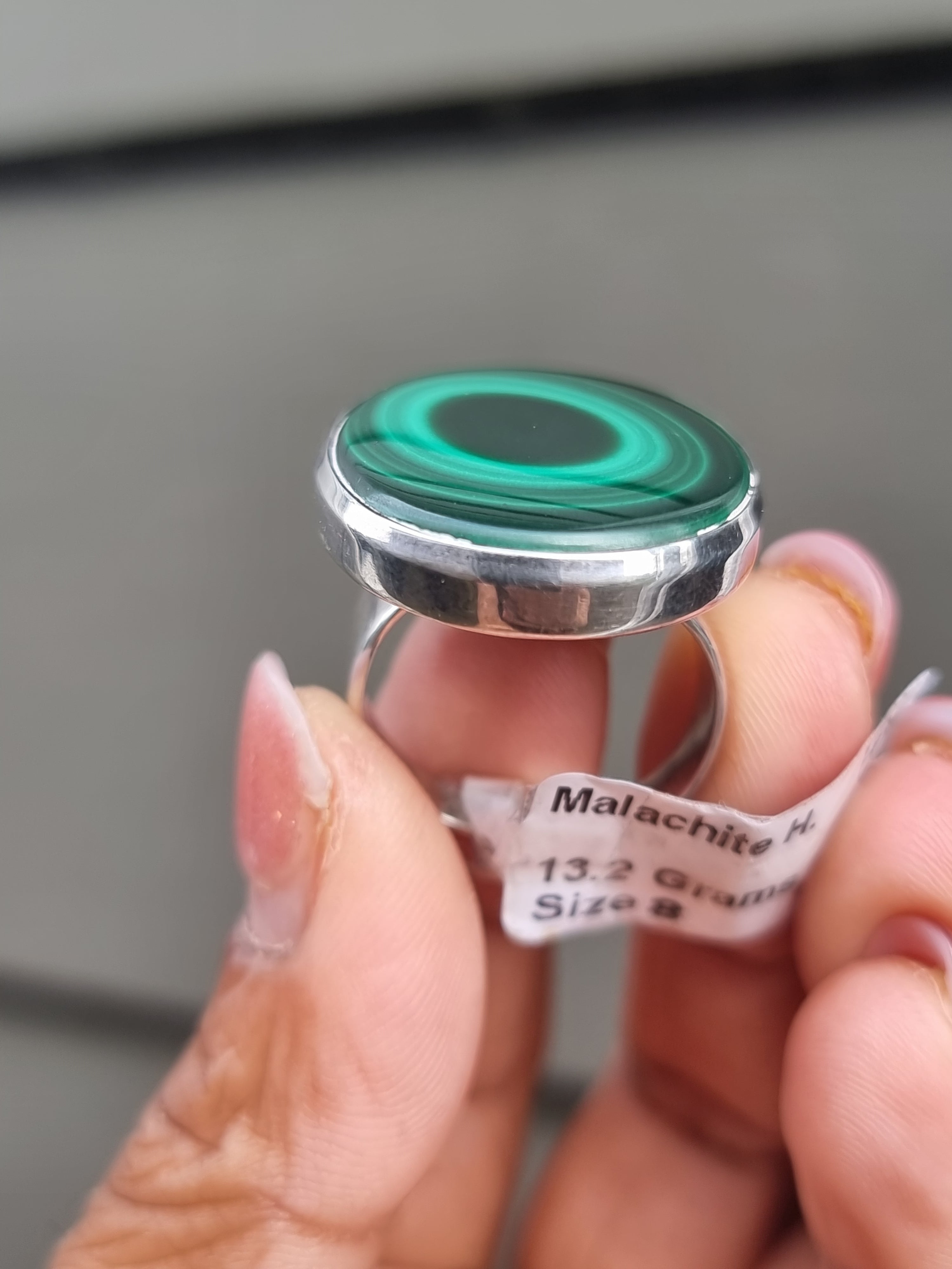 Malachite Ring Sterling Silver