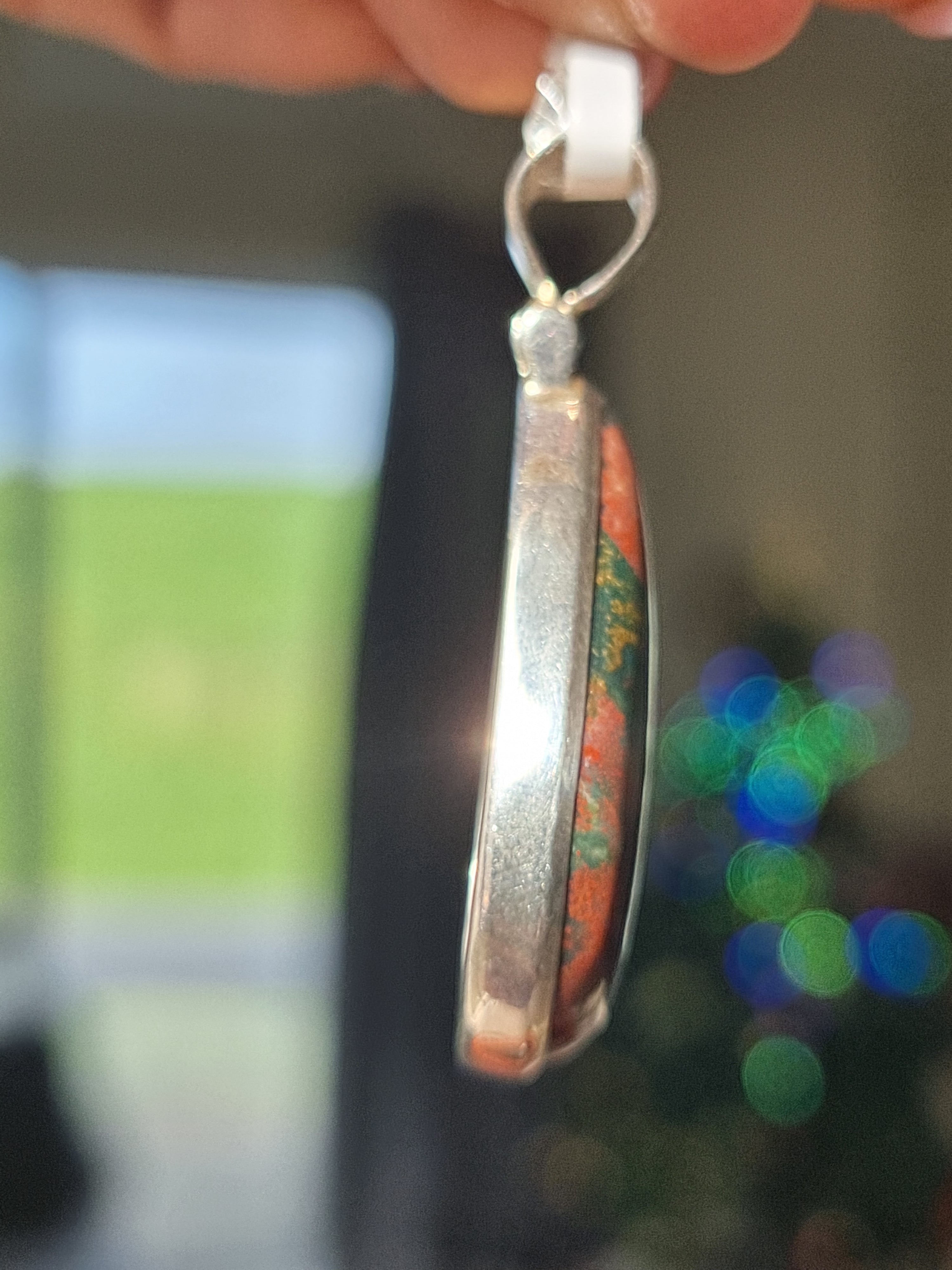 Bloodstone Pendant Sterling Silver