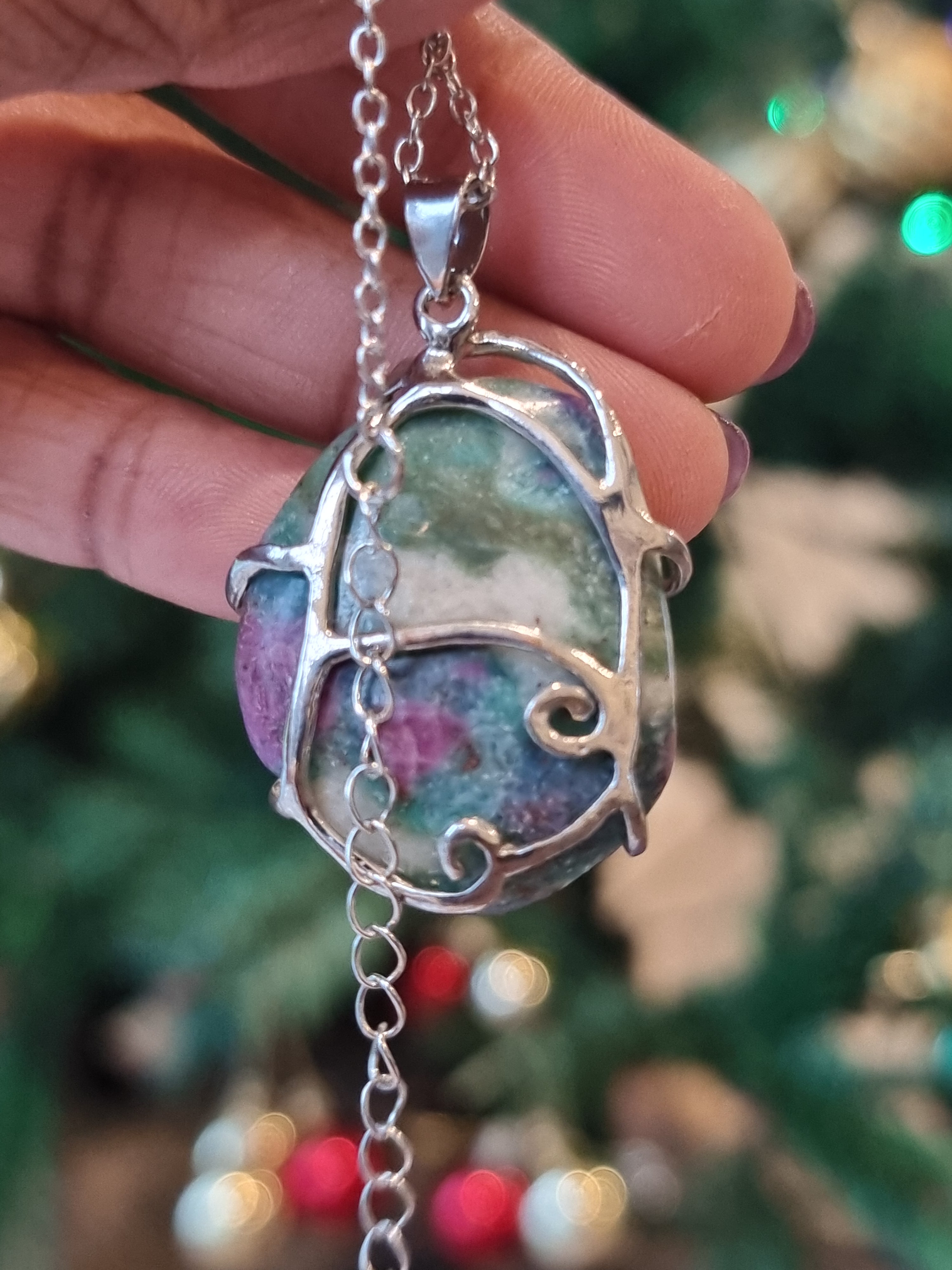 Ruby in Fuchsite Pendant