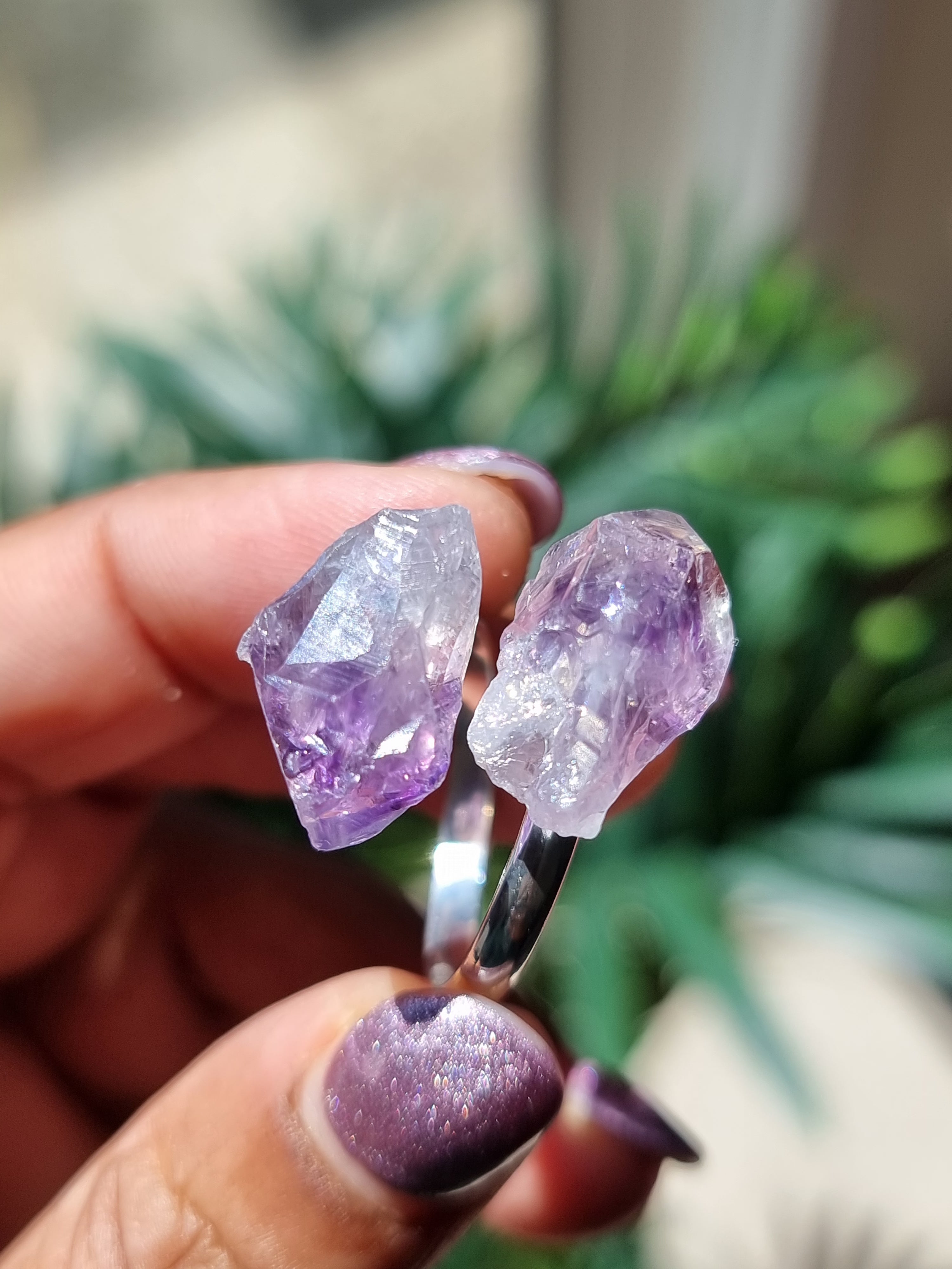 Aura Amethyst Rough Ring