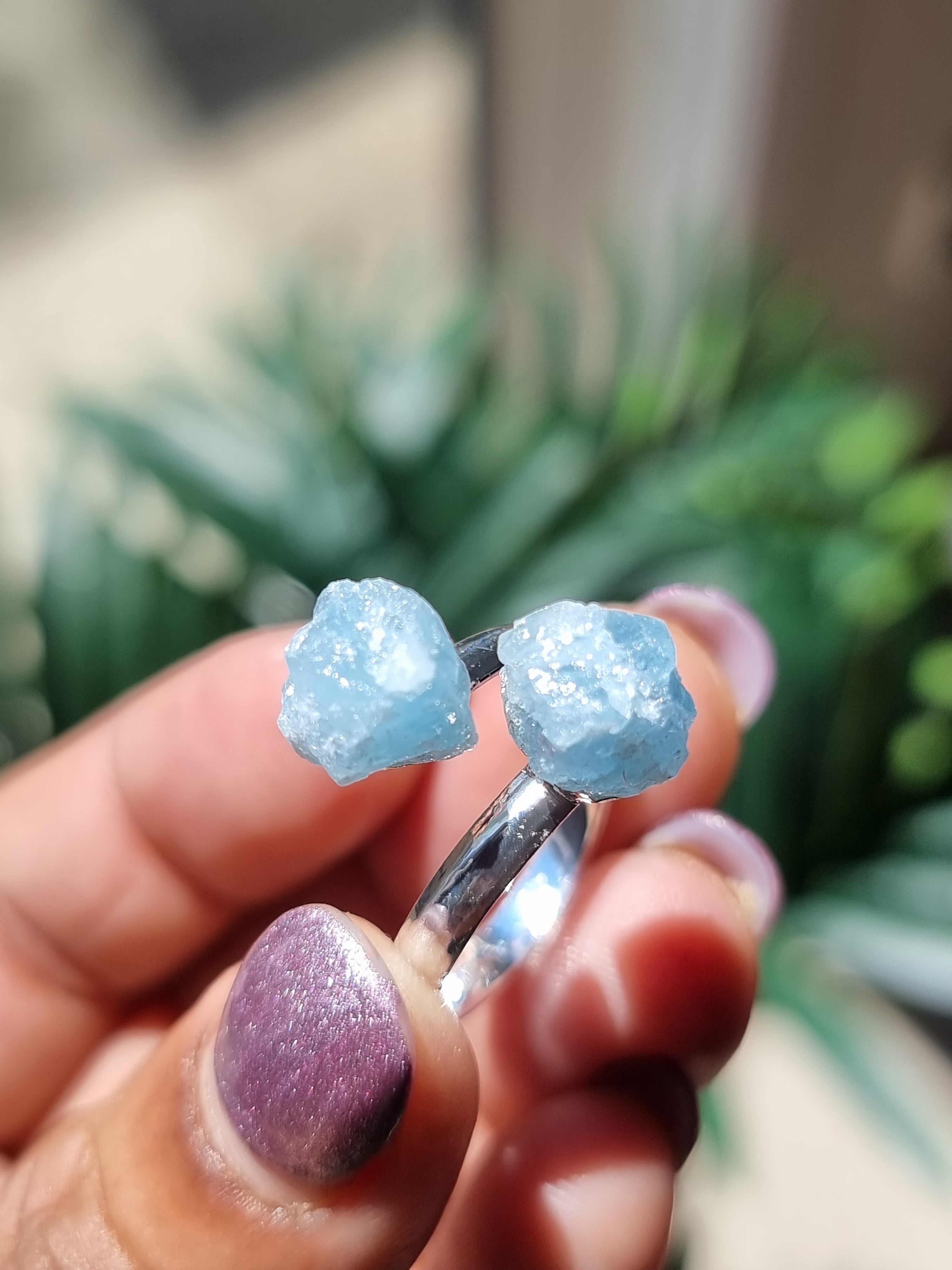 Aquamrine Rough Ring