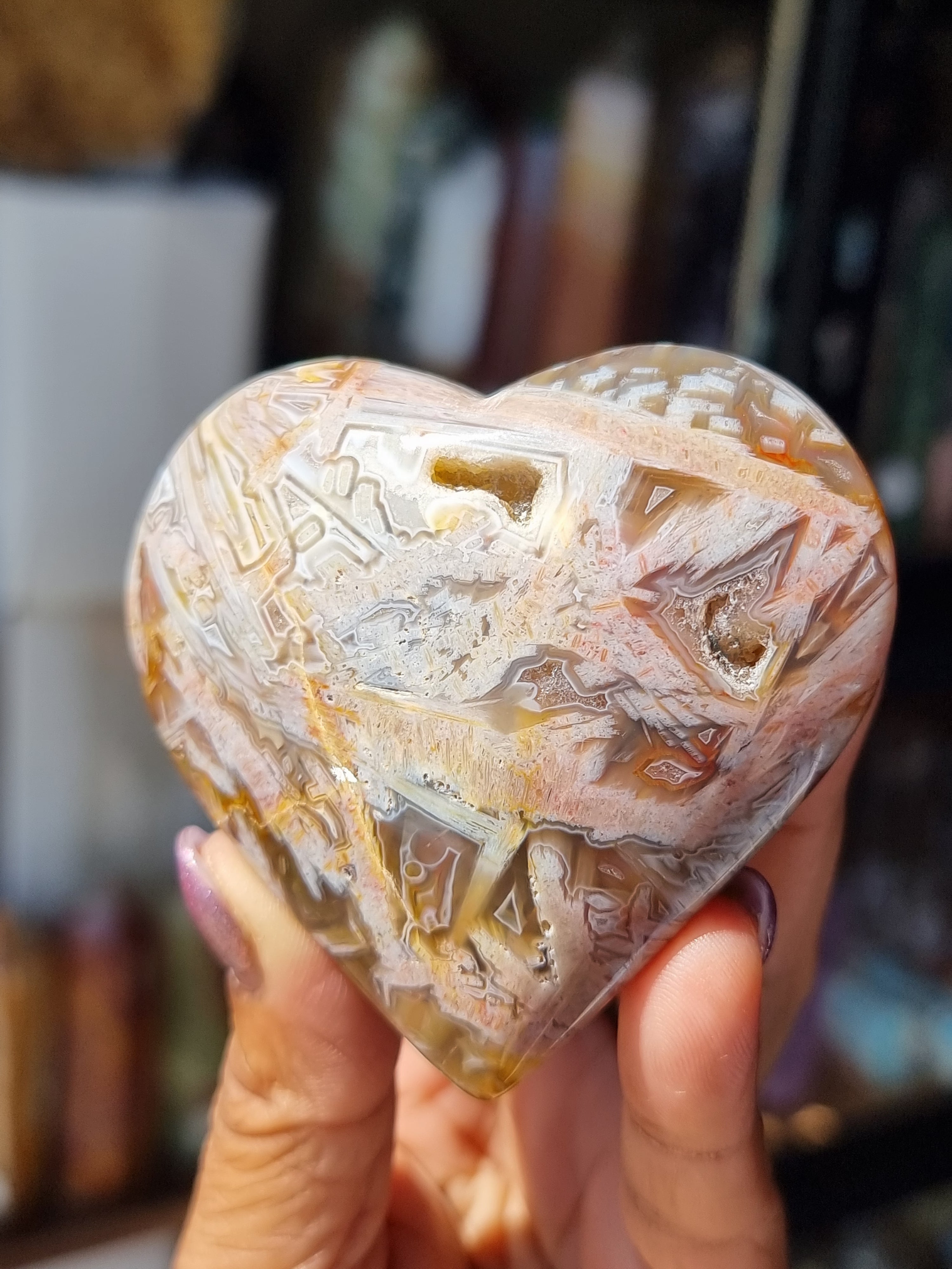 Mixed Jasper Polished Heart
