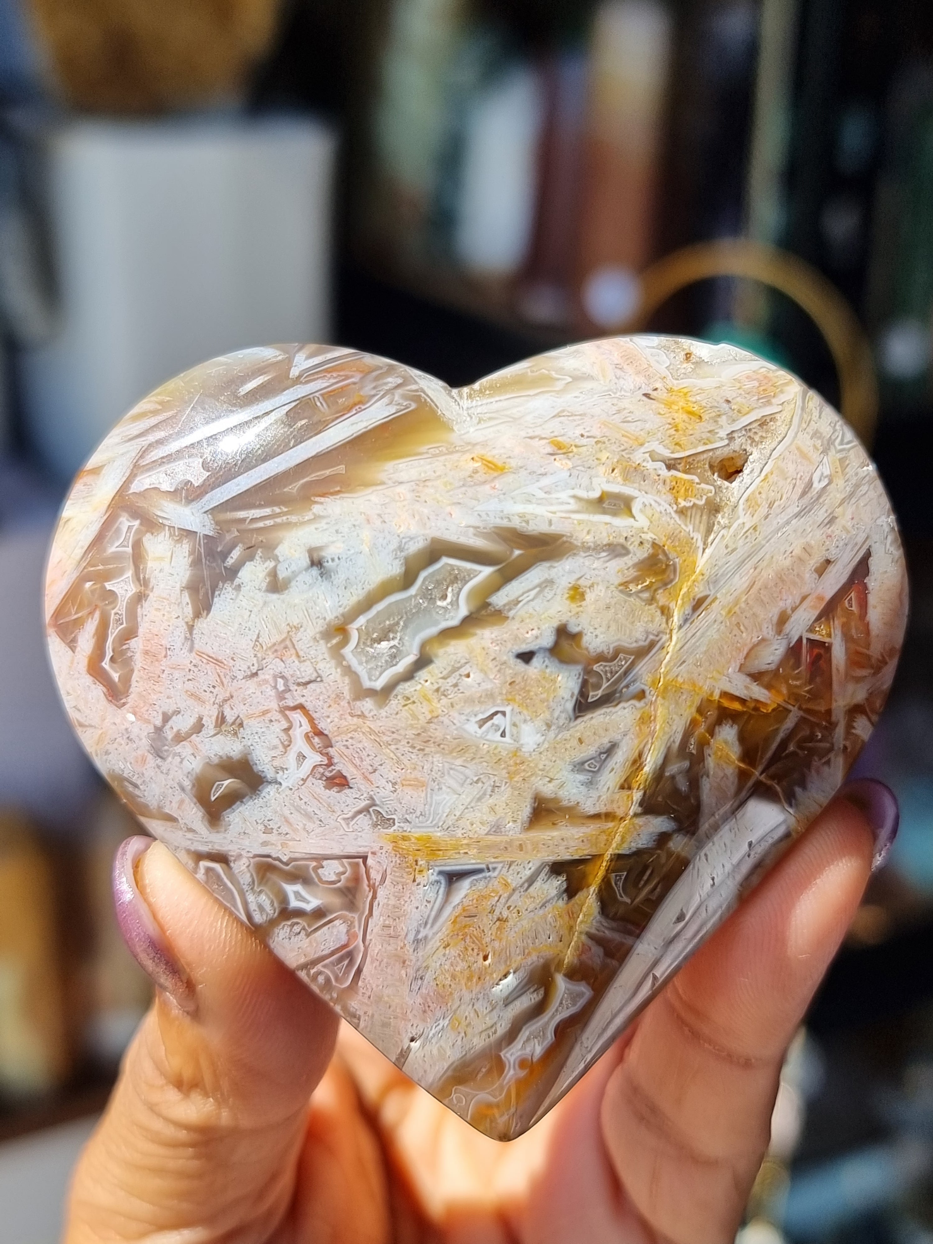 Mixed Jasper Polished Heart