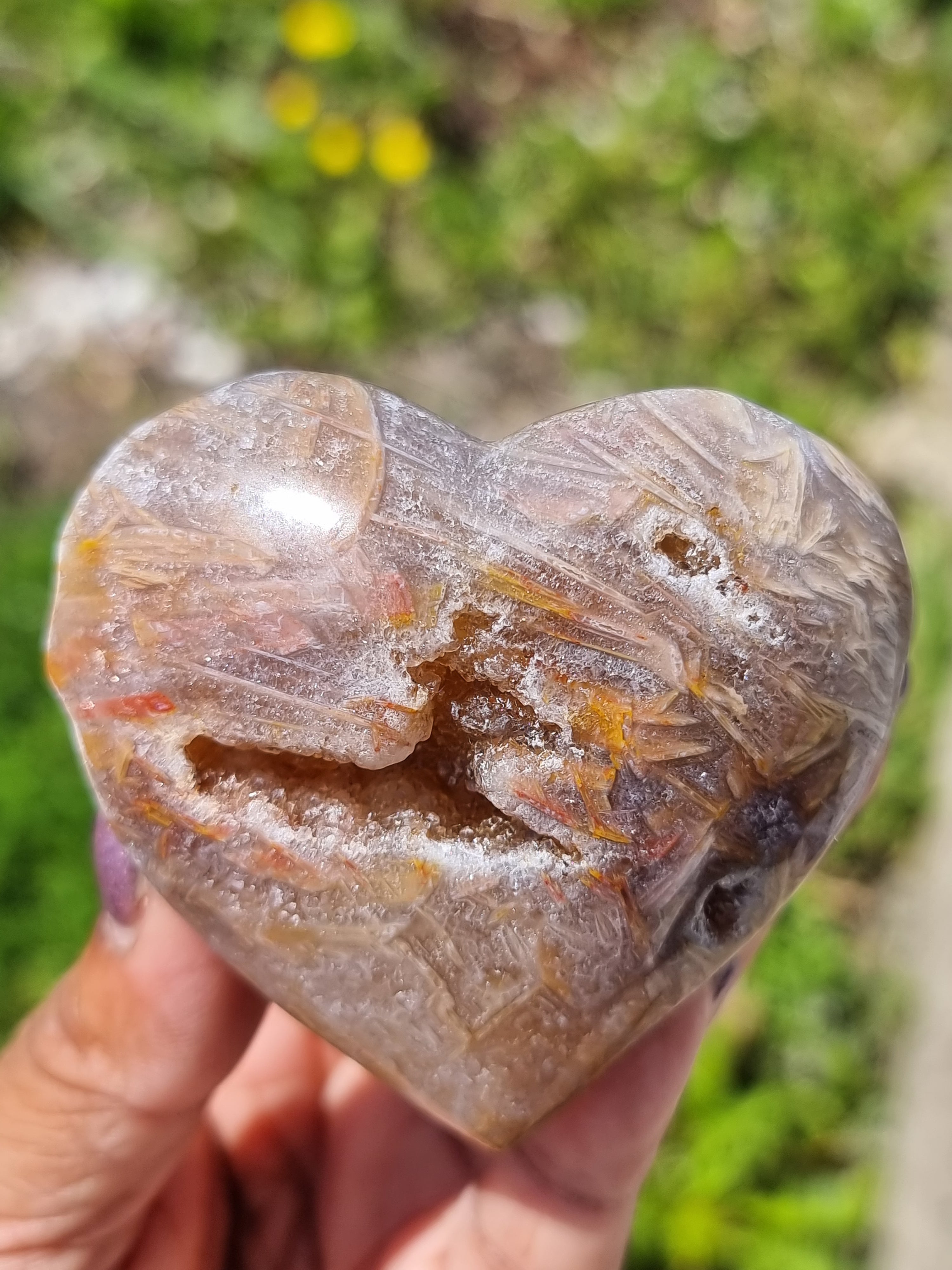 Mixed Jasper Polished Heart Brazil