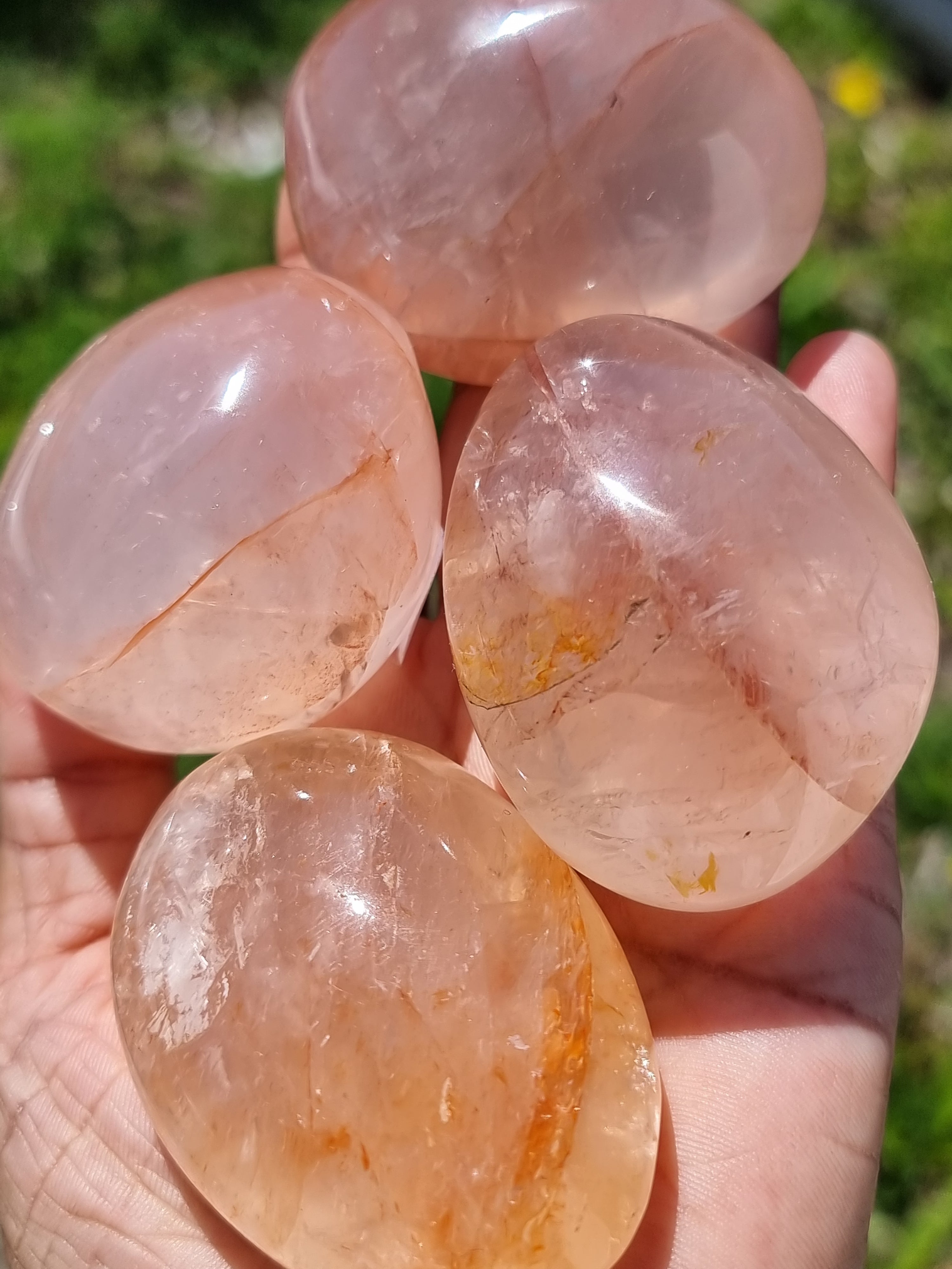 Fire Quartz Palm Stone