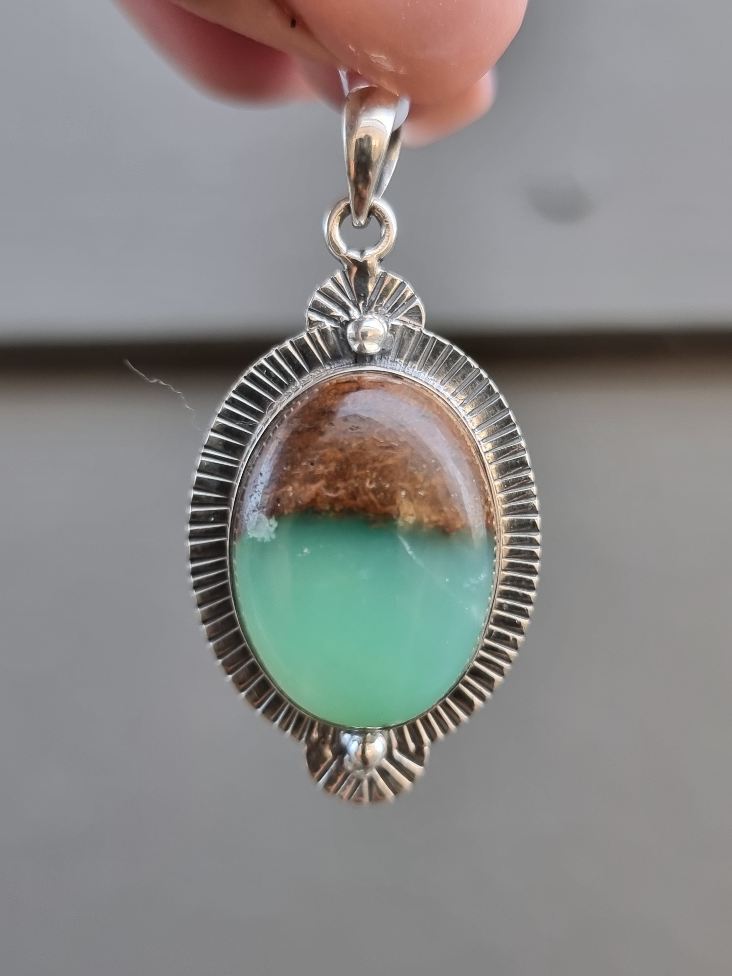 Boulder Chrysoprase Pendant