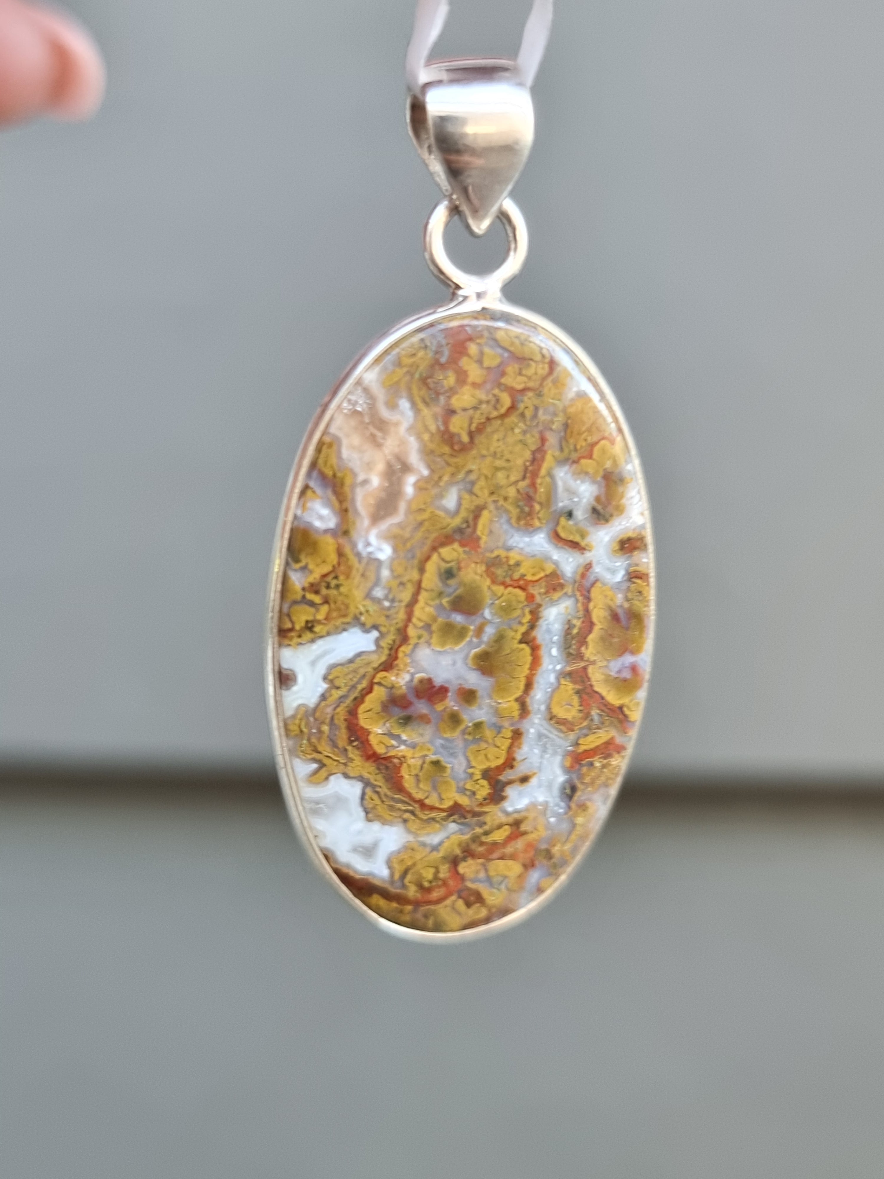 Seam Agate Pendant Sterling Silver