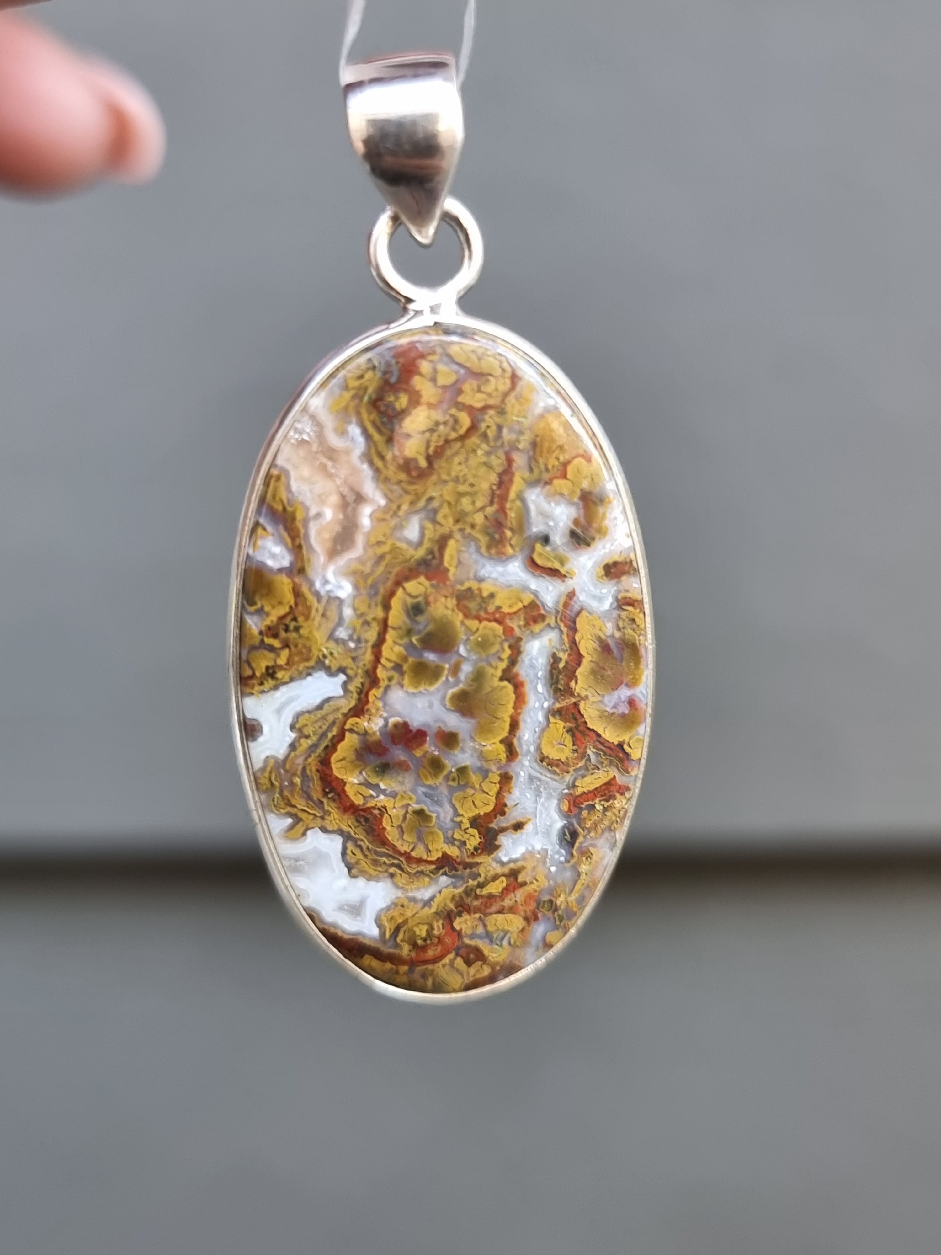Seam Agate Pendant Sterling Silver