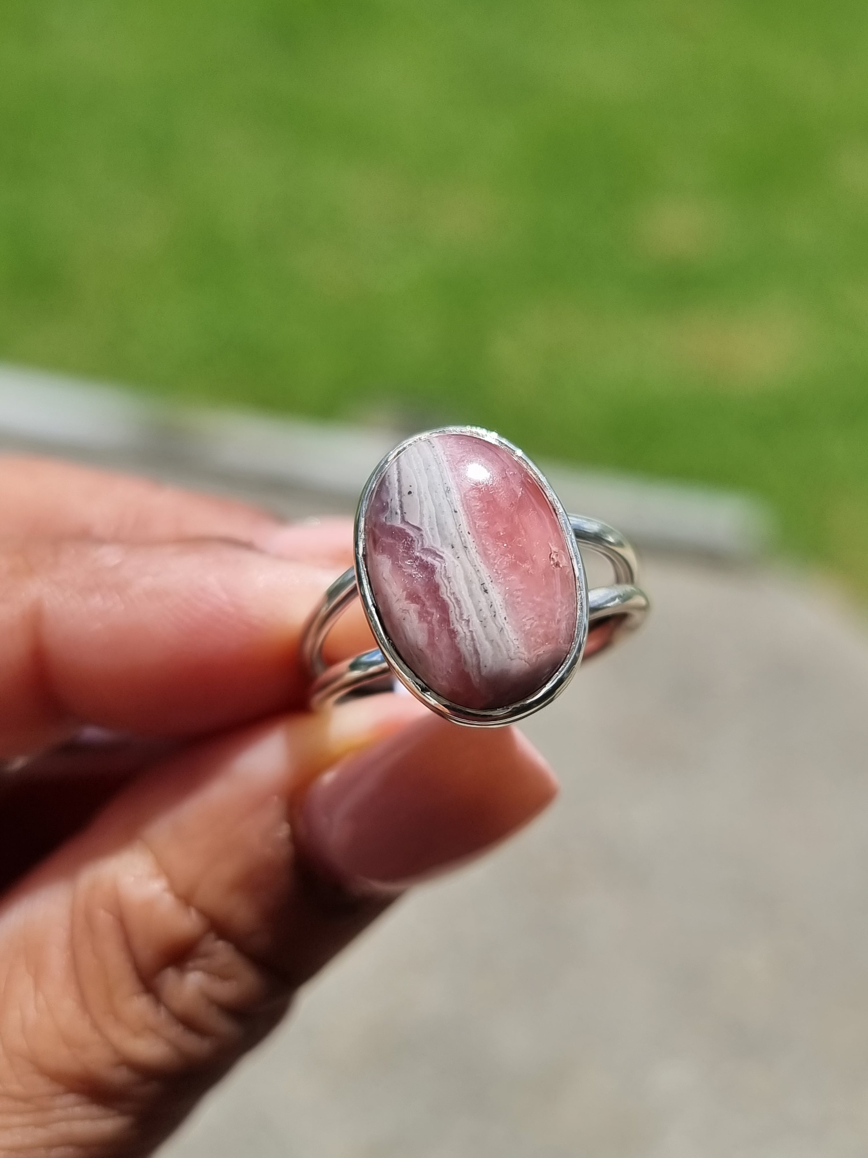 Rhodochrosite Ring Sterling Silver