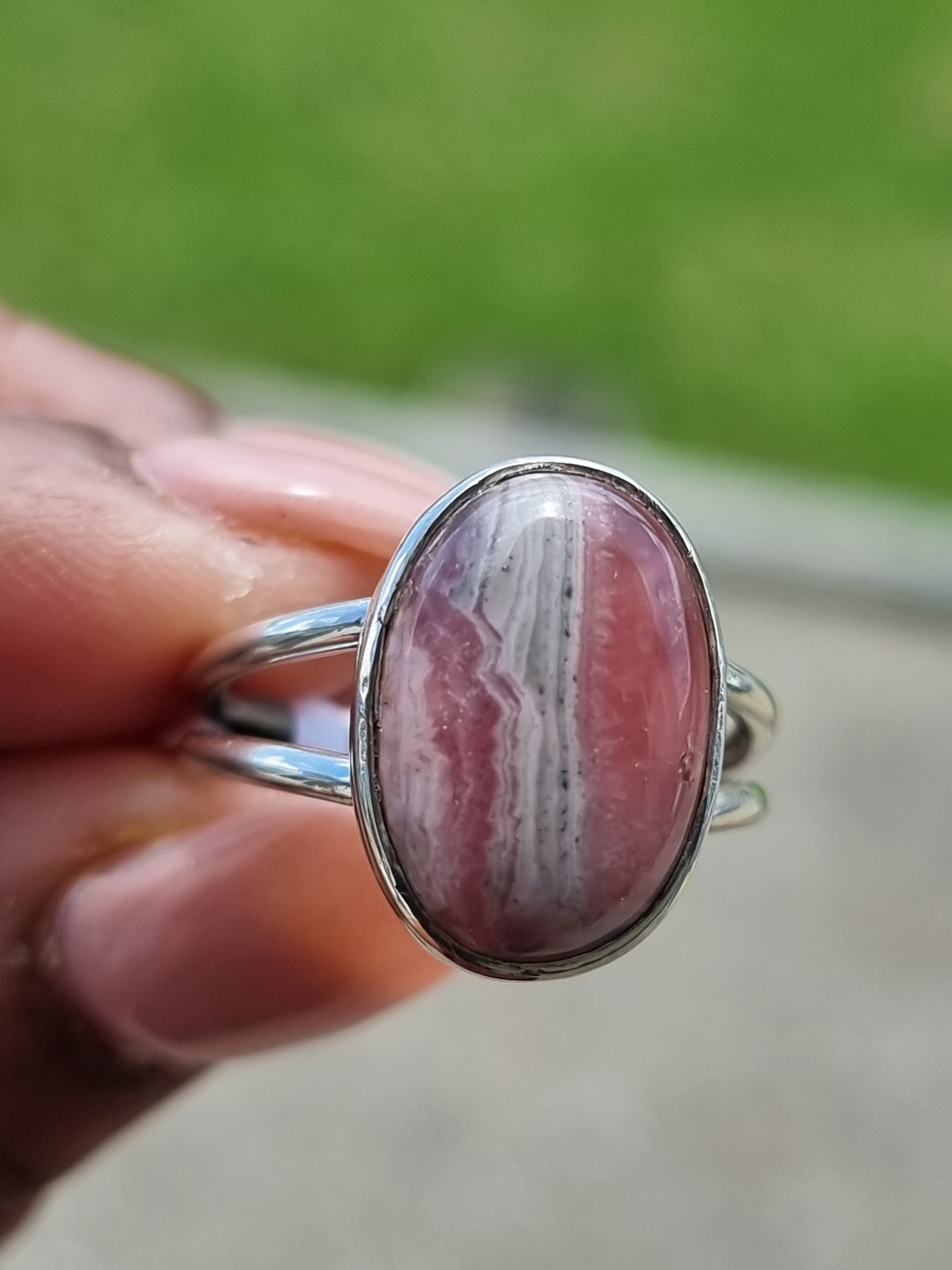 Rhodochrosite Ring Sterling Silver