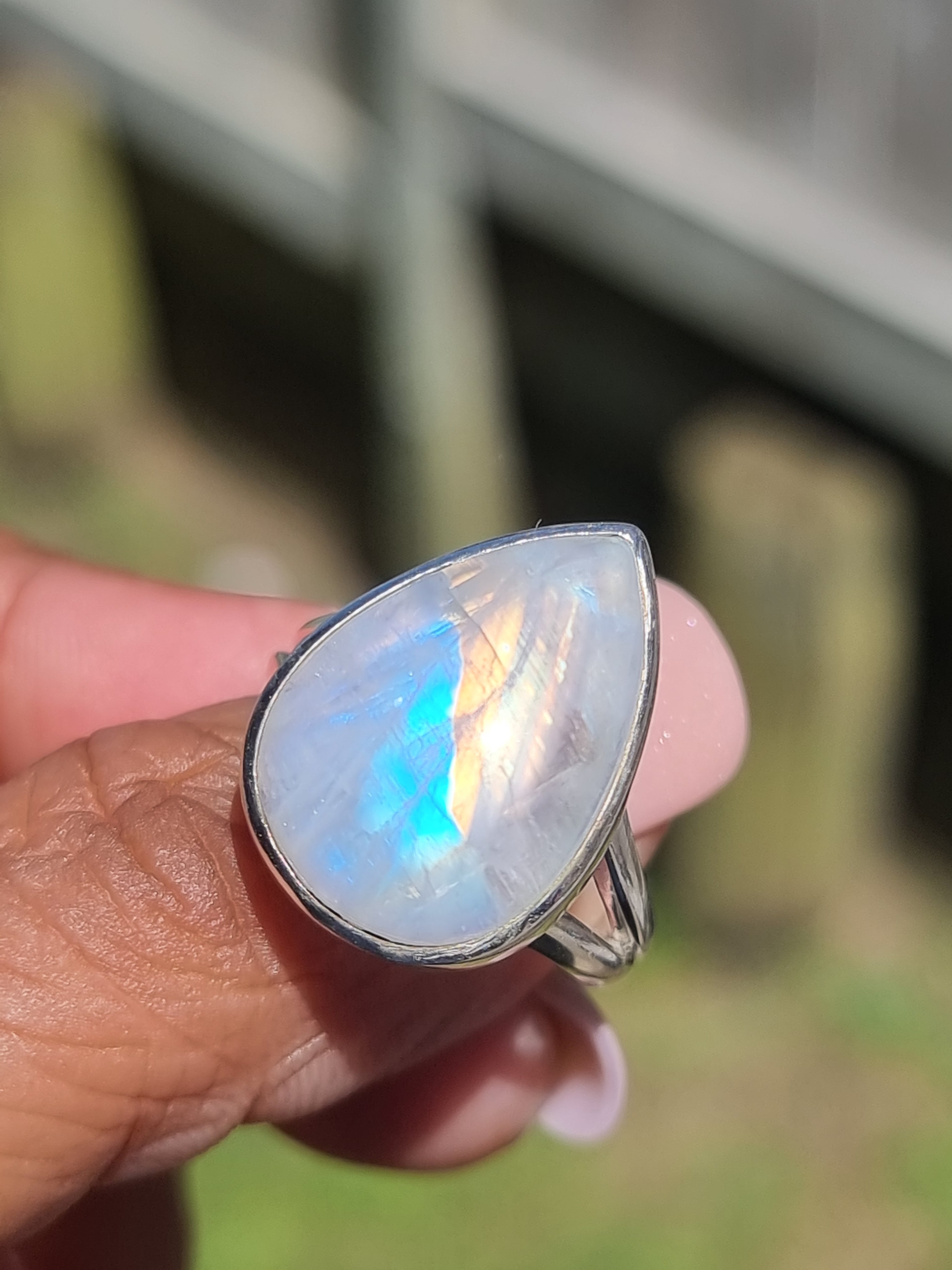 White Moonstone Ring