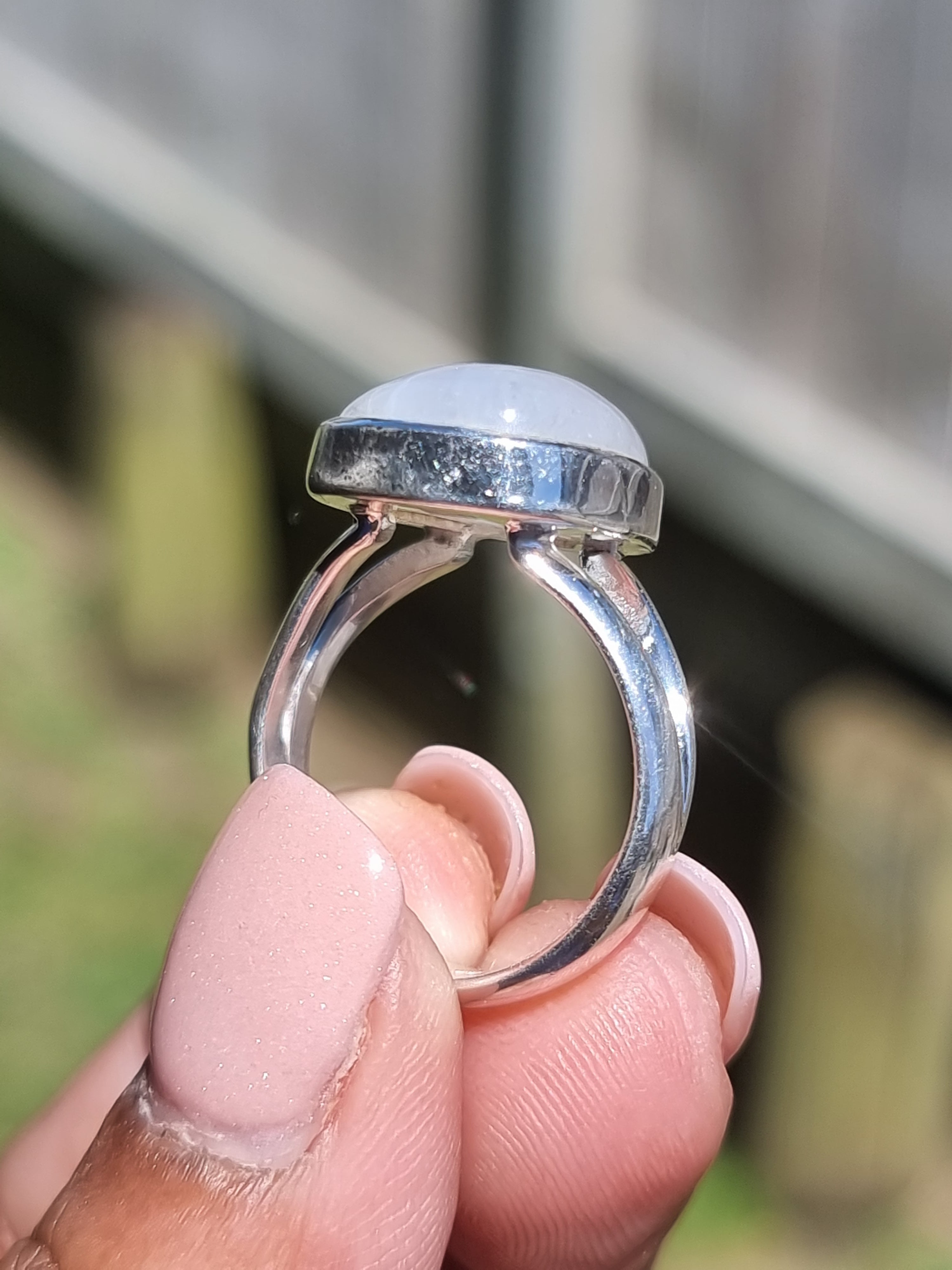 White Moonstone Ring