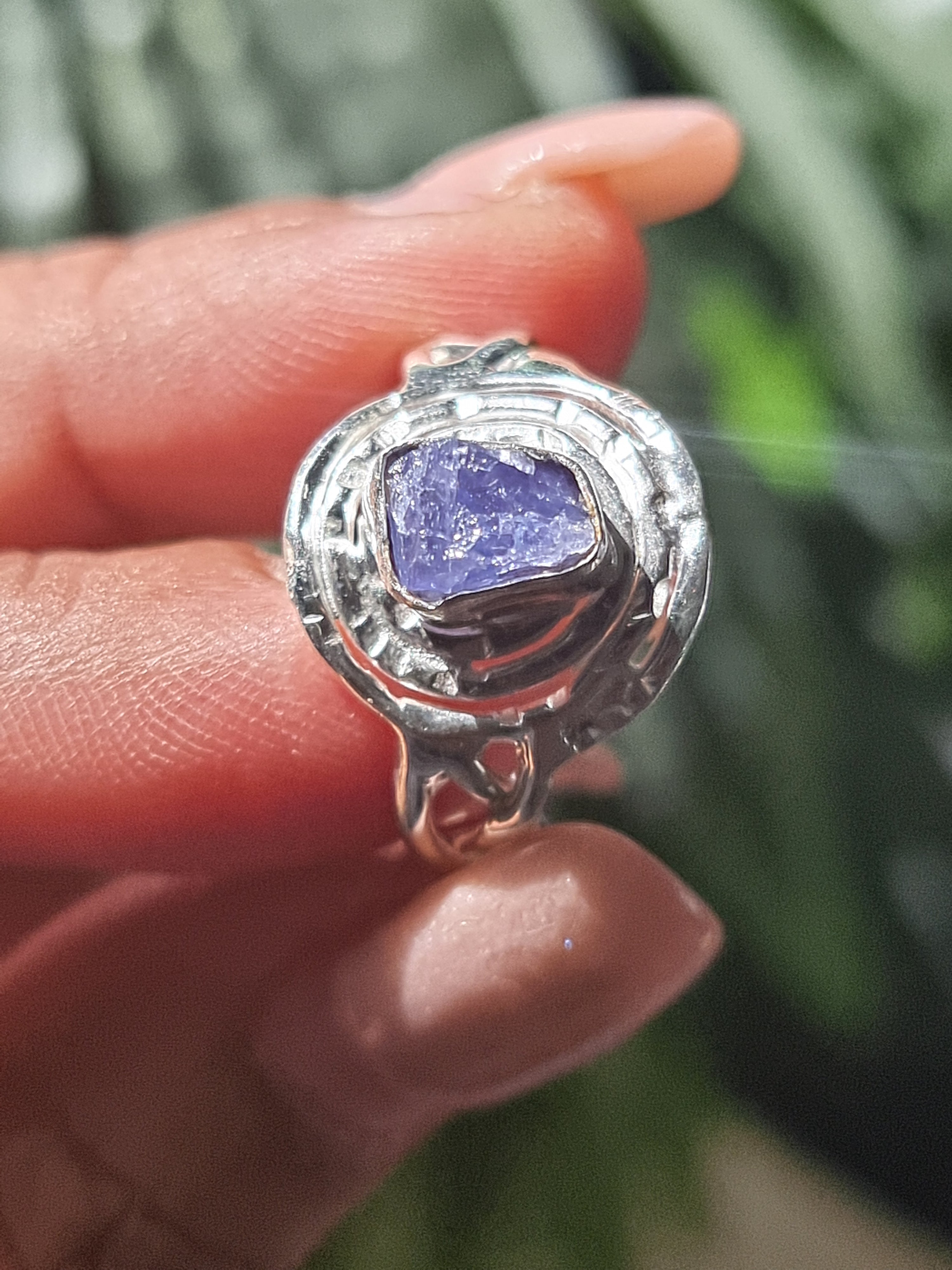 Iolite Rough Ring Silver