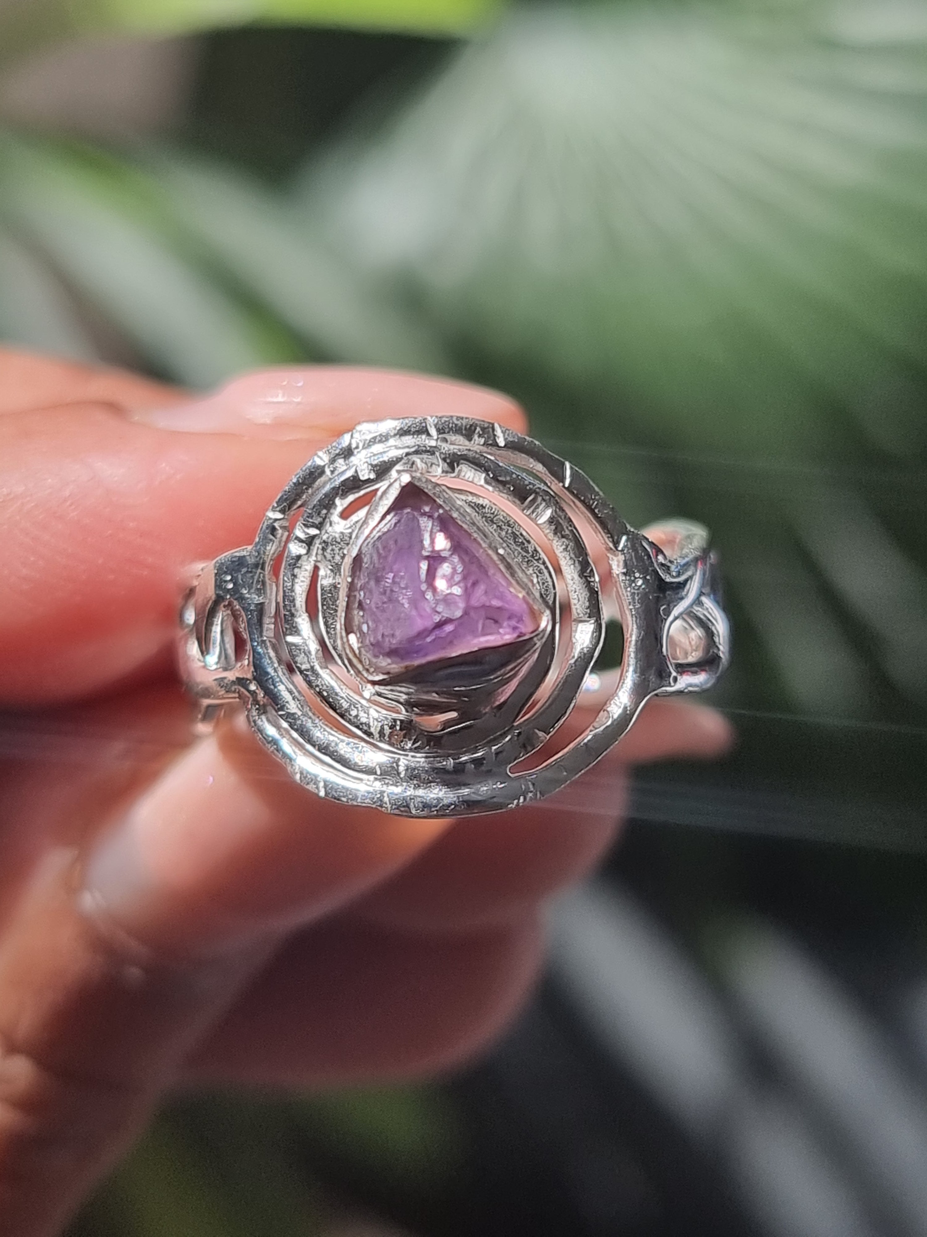 Amethyst Rough Ring Silver
