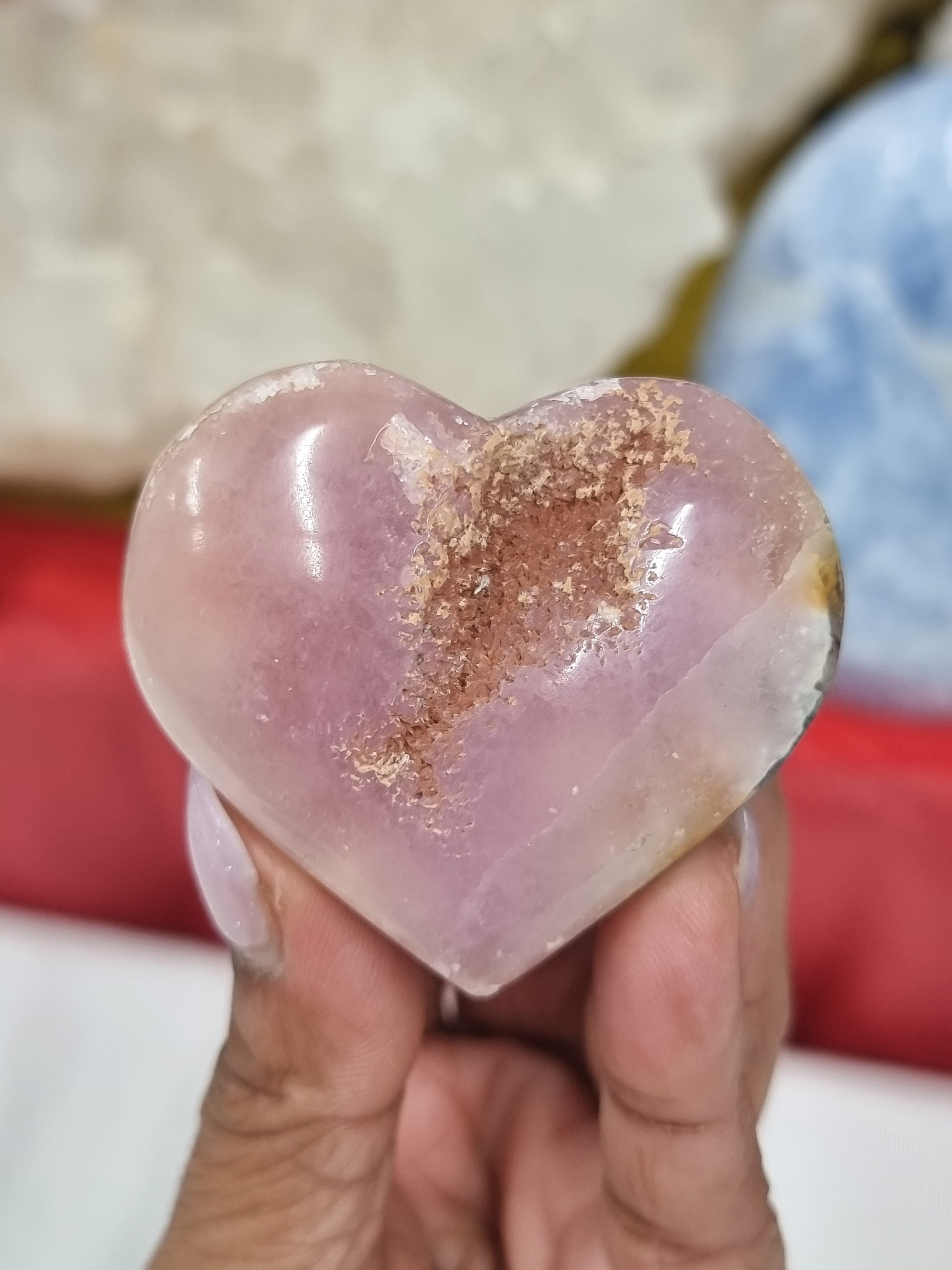 Pink Aragonite Heart