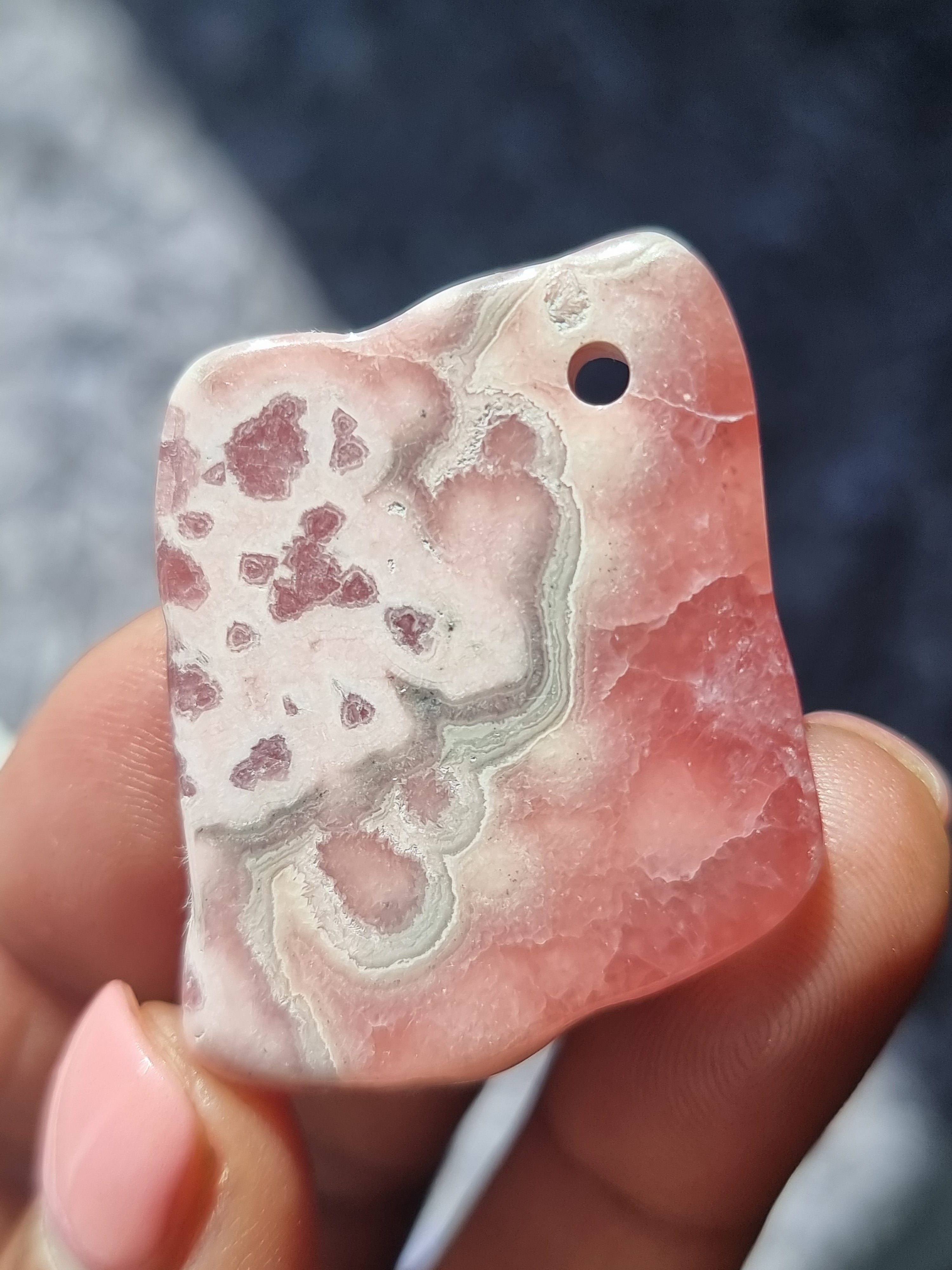 Rhodochrosite Rough Pendant