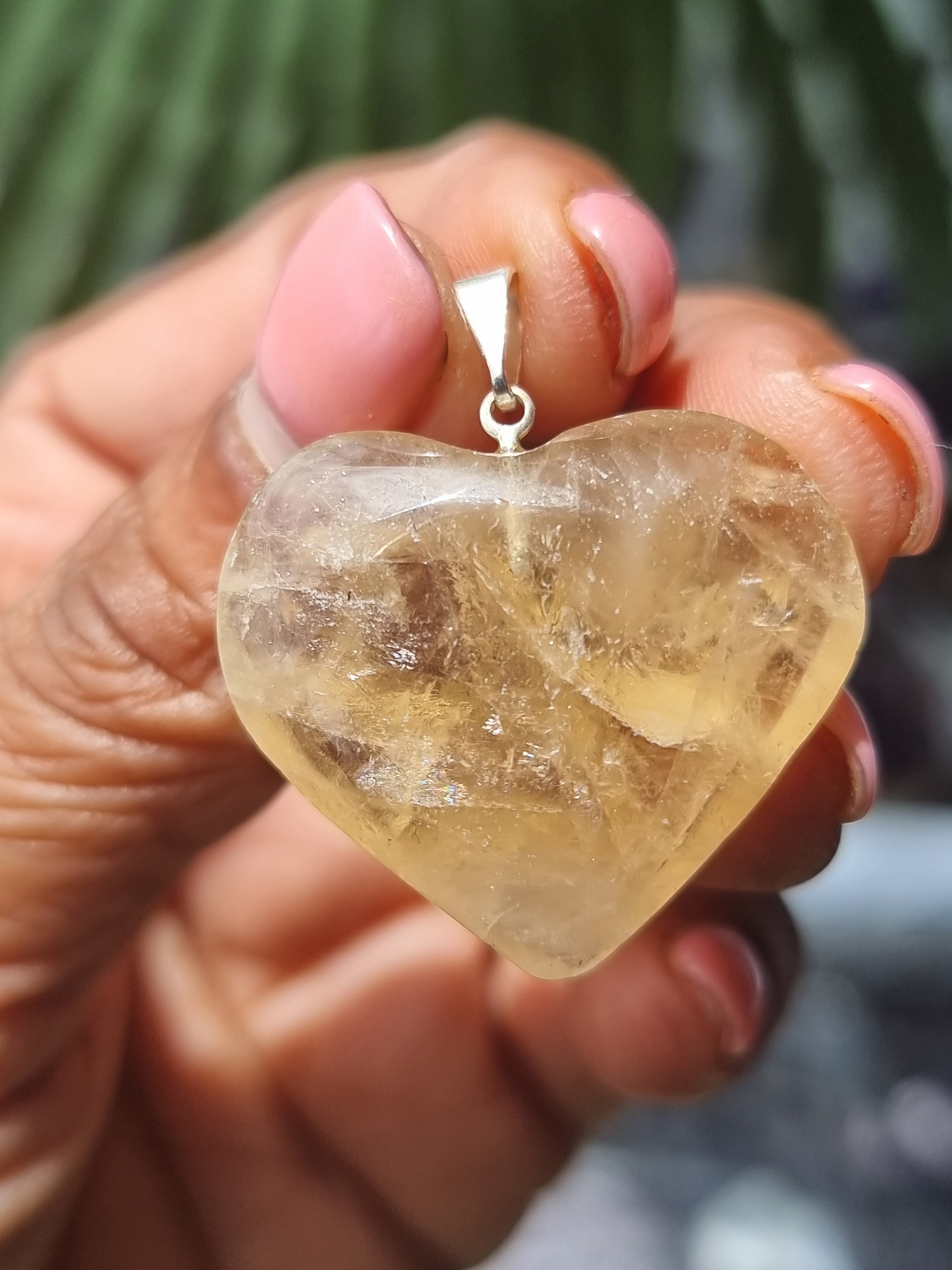 Natural Citrine Heart Pendant
