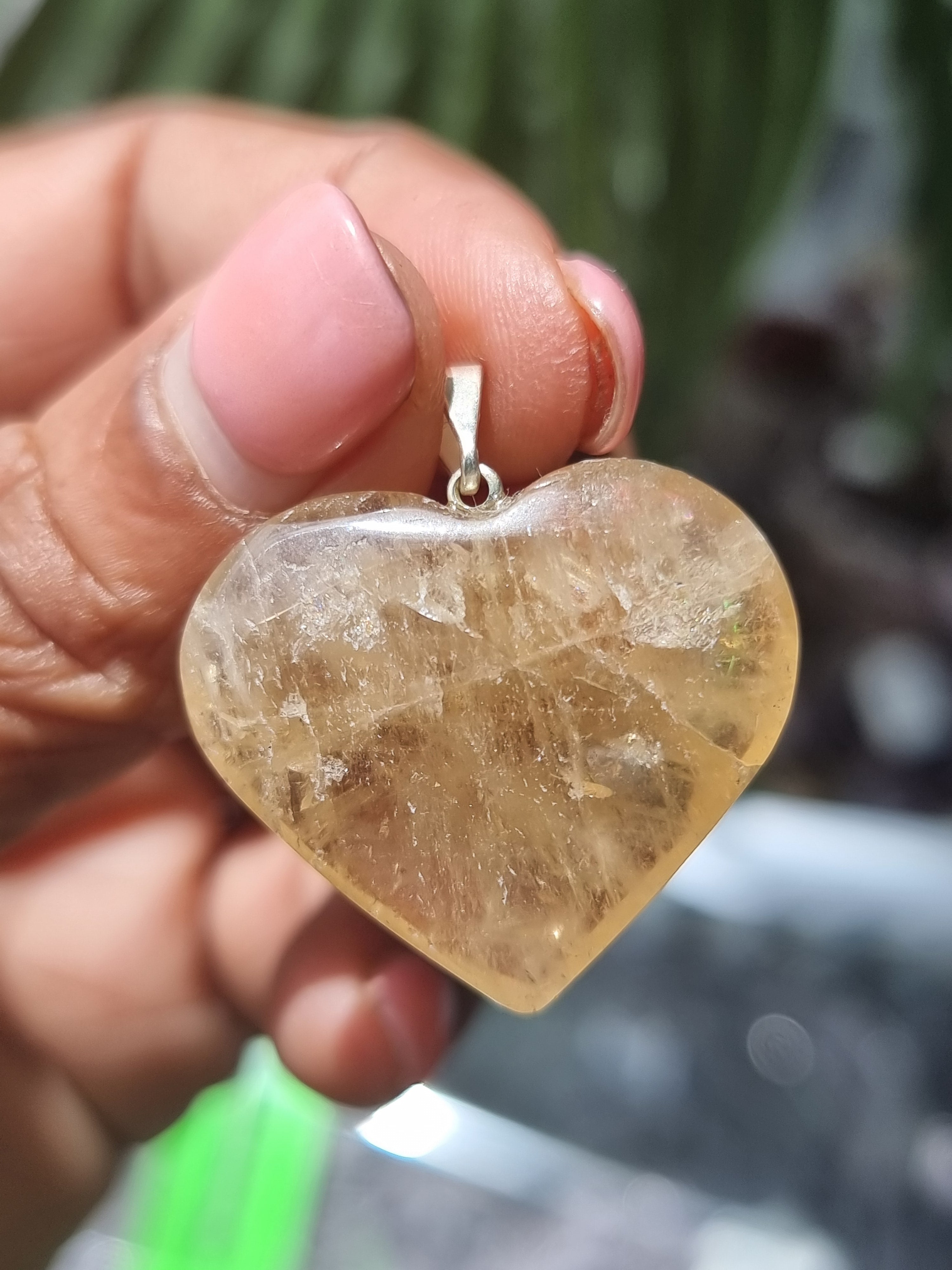 Natural Citrine Heart Pendant