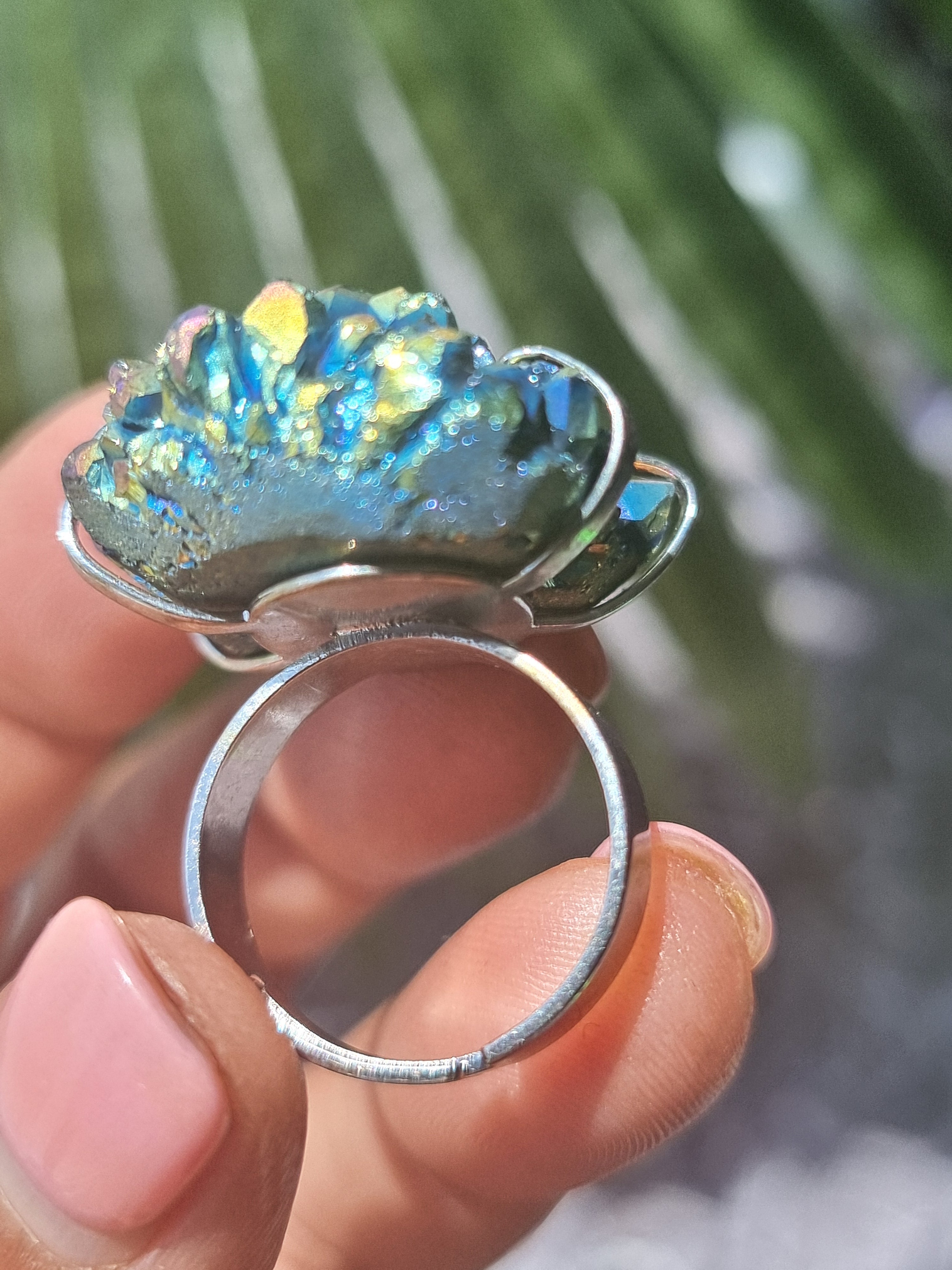 Aura Amethyst Rough Ring