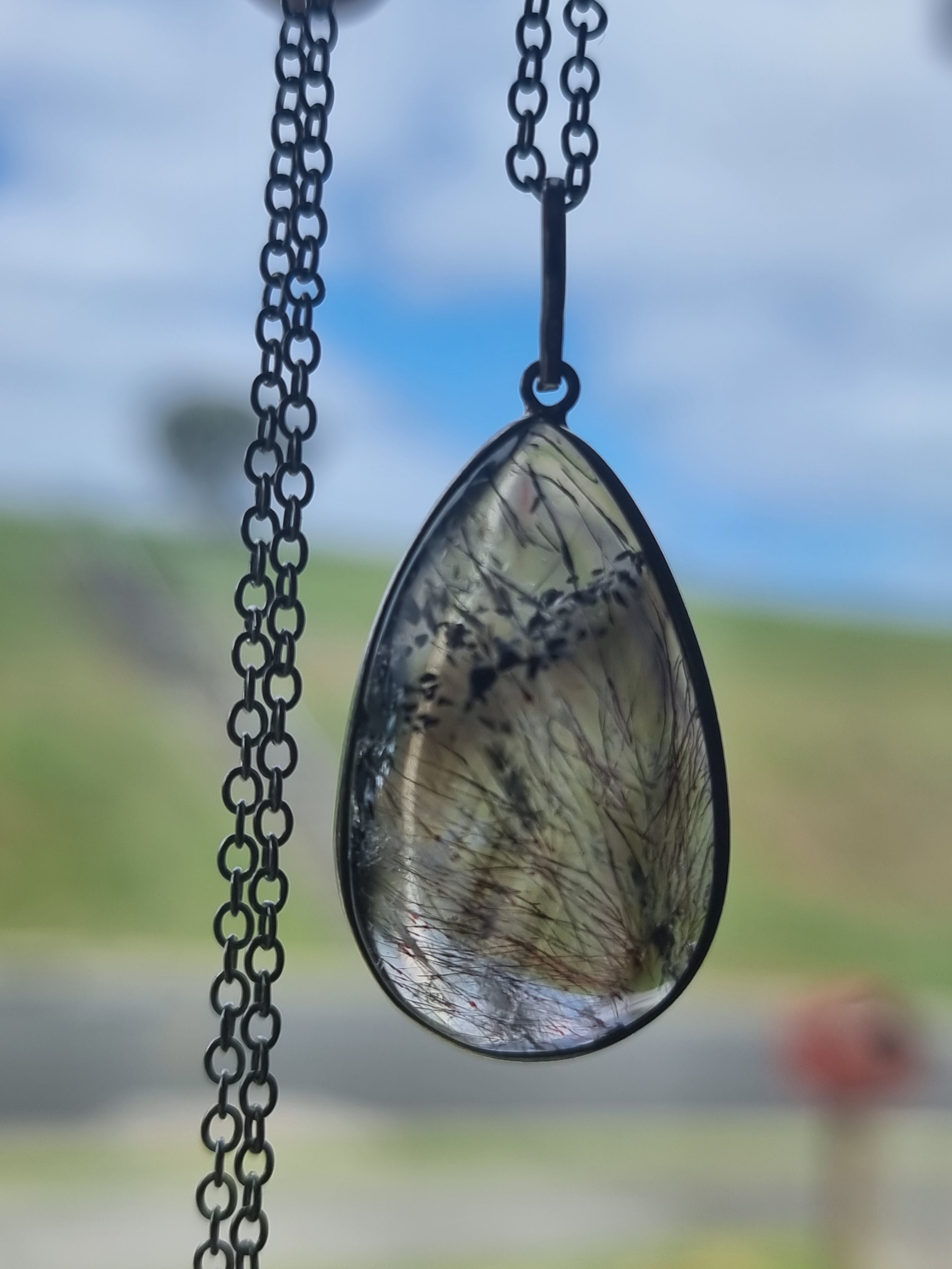 Cacoxenite Pendant Sterling Silver