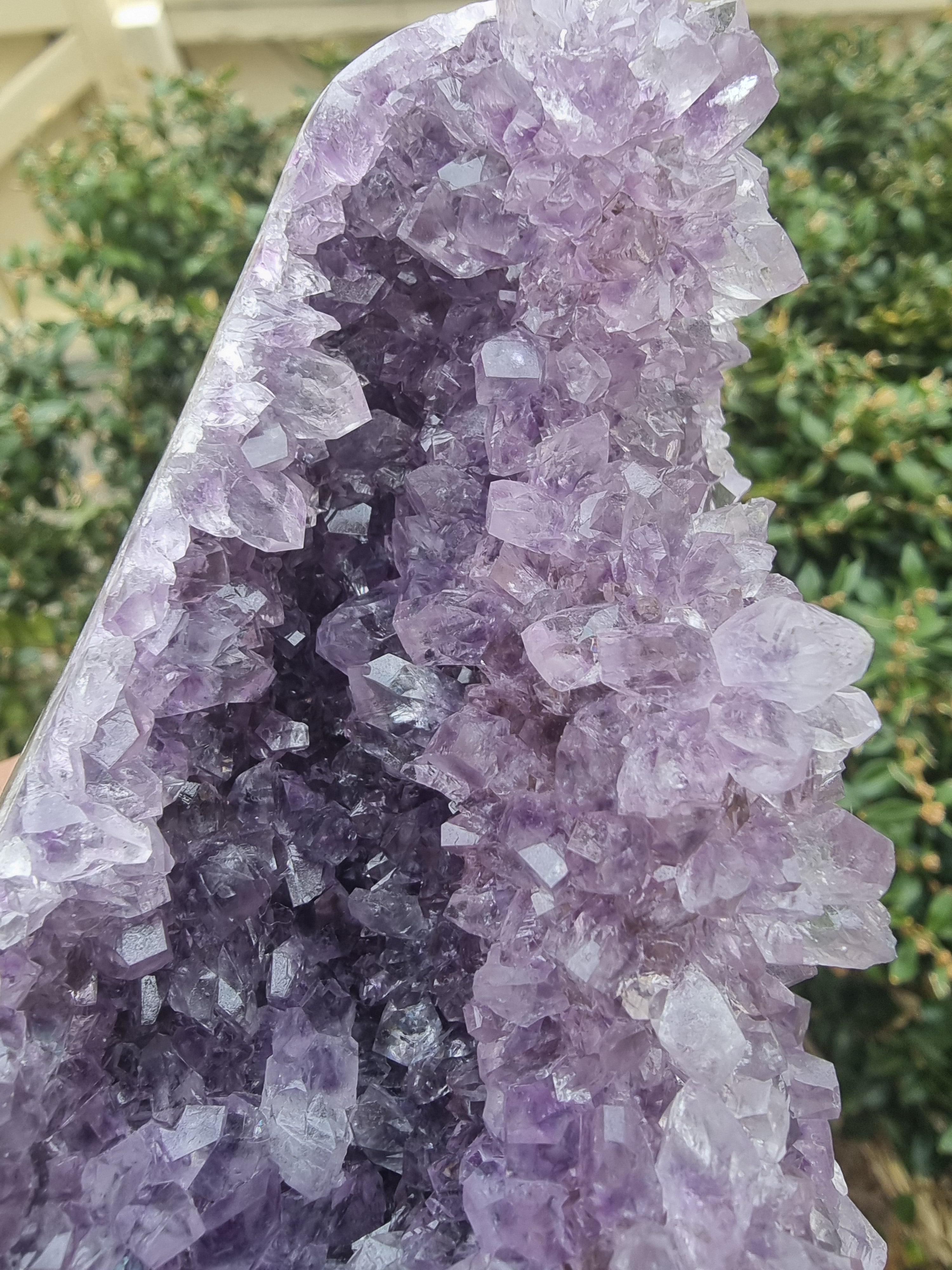 Amethyst Cluster with Stalactite Flower Layer