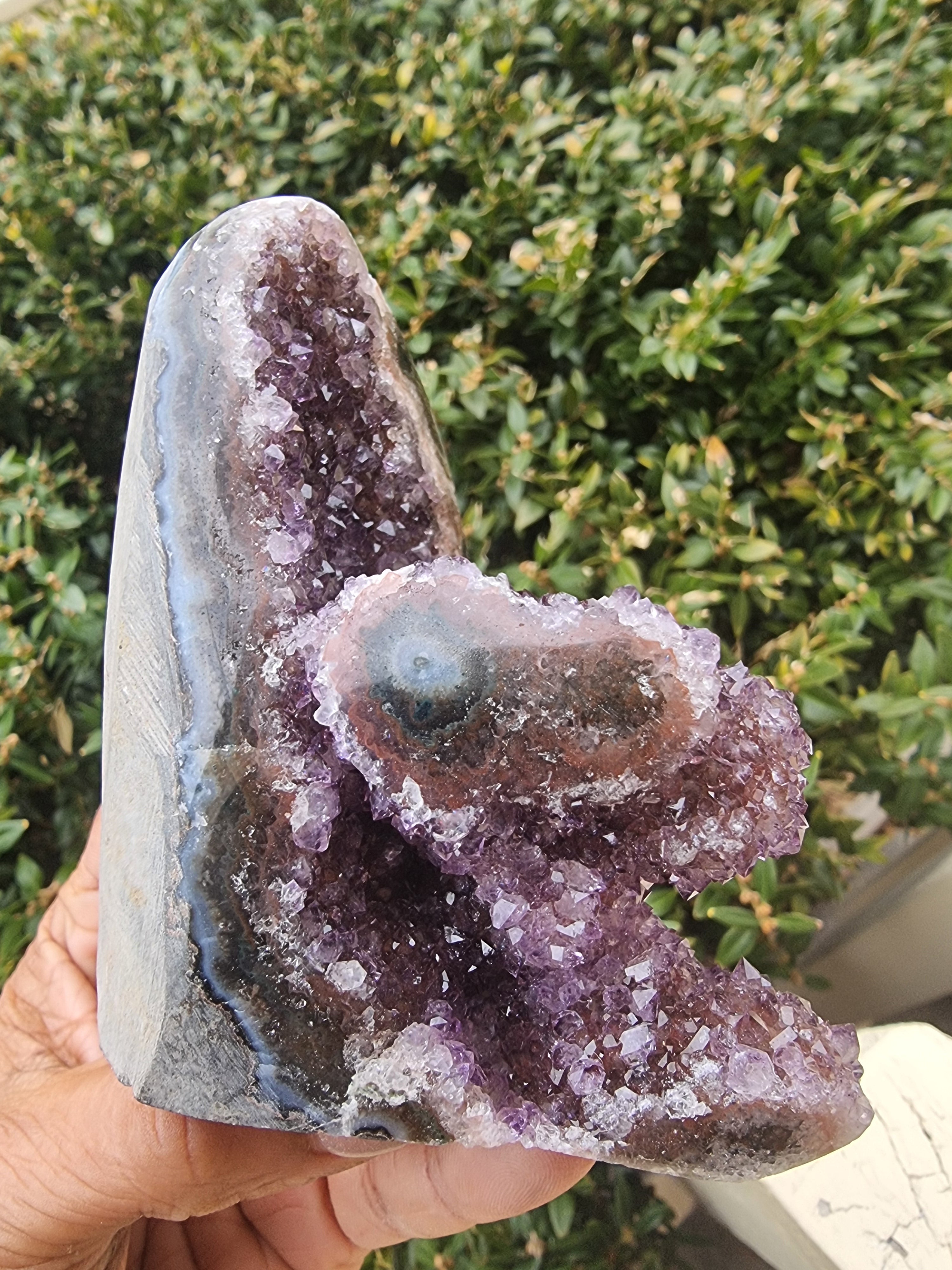 Amethyst Cluster with Stalactite Flower