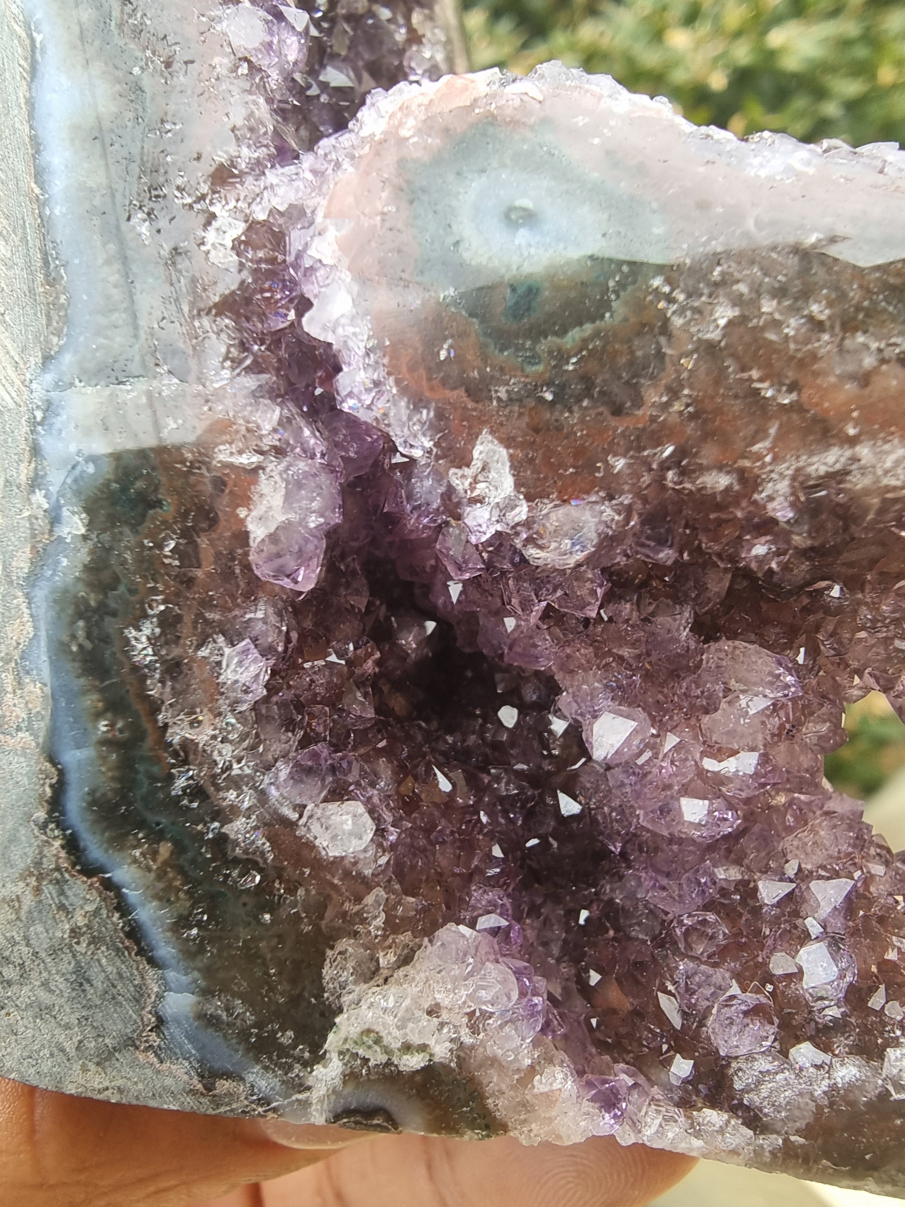 Amethyst Cluster with Stalactite Flower
