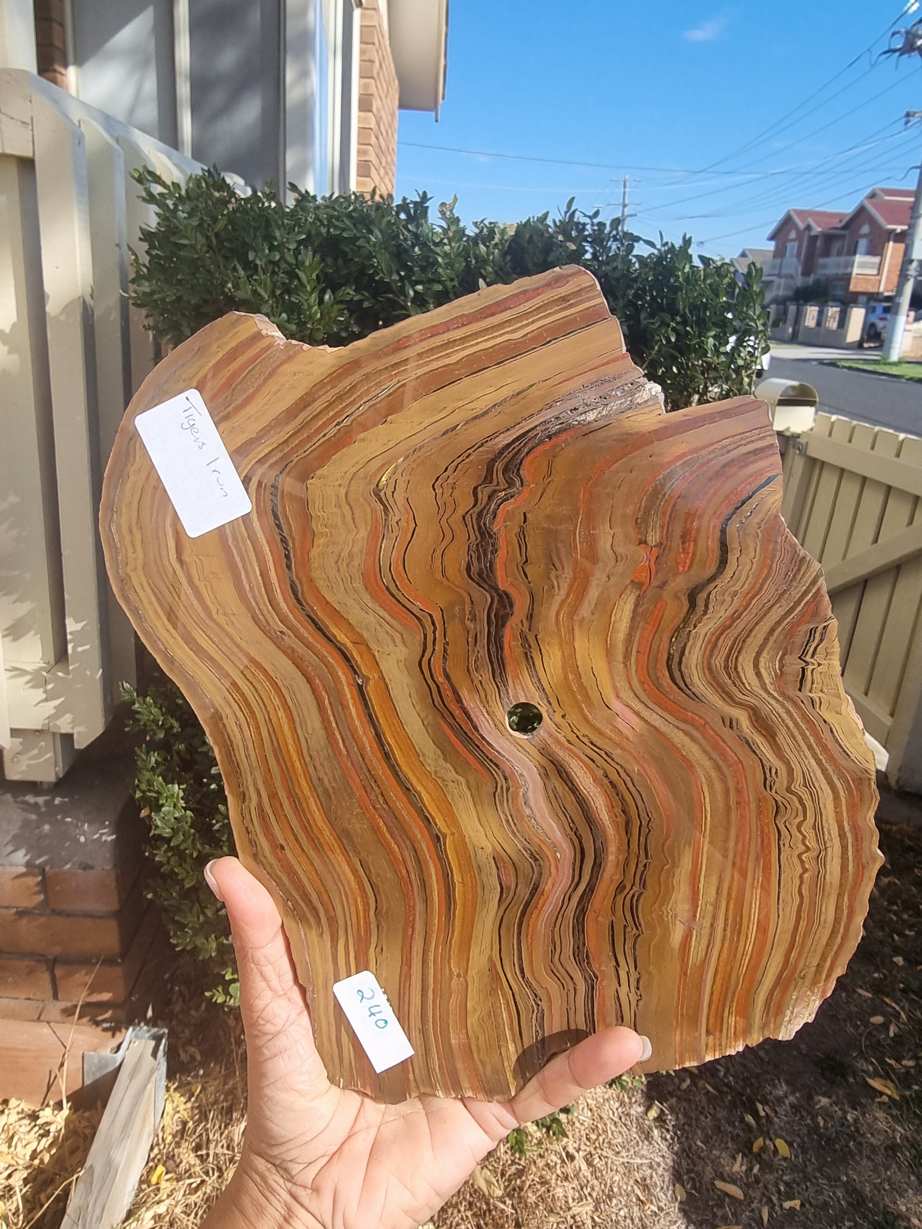 Tigers eye with Hematite Rough Slab Large