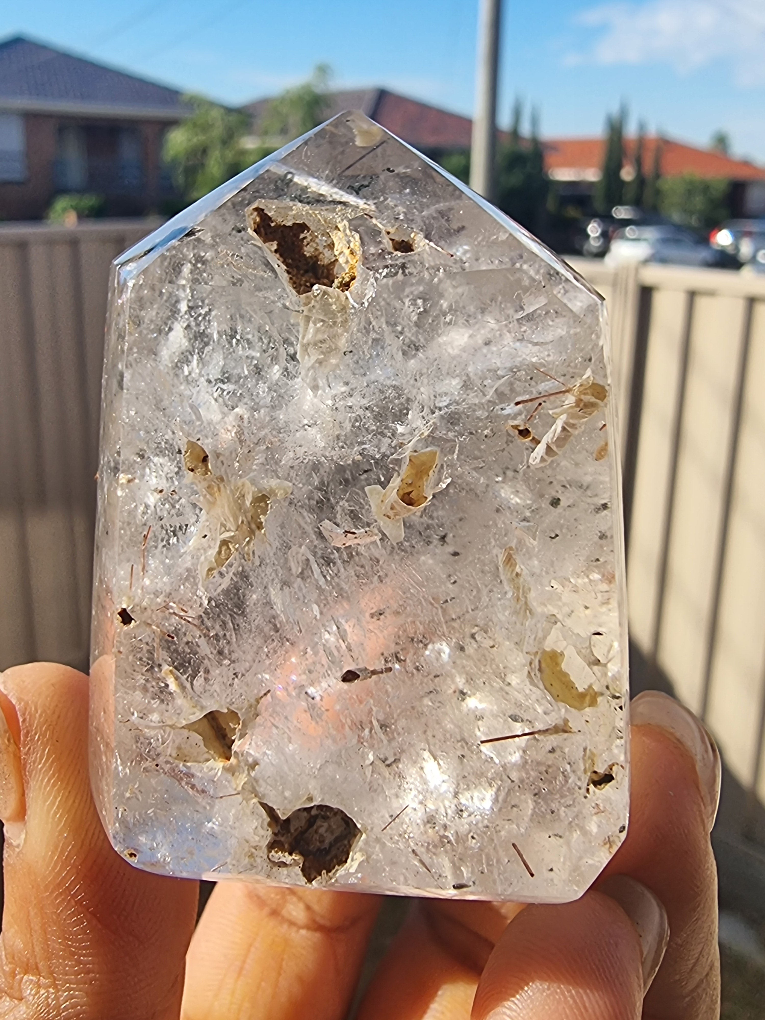 Quartz Point with Lepidochrosite