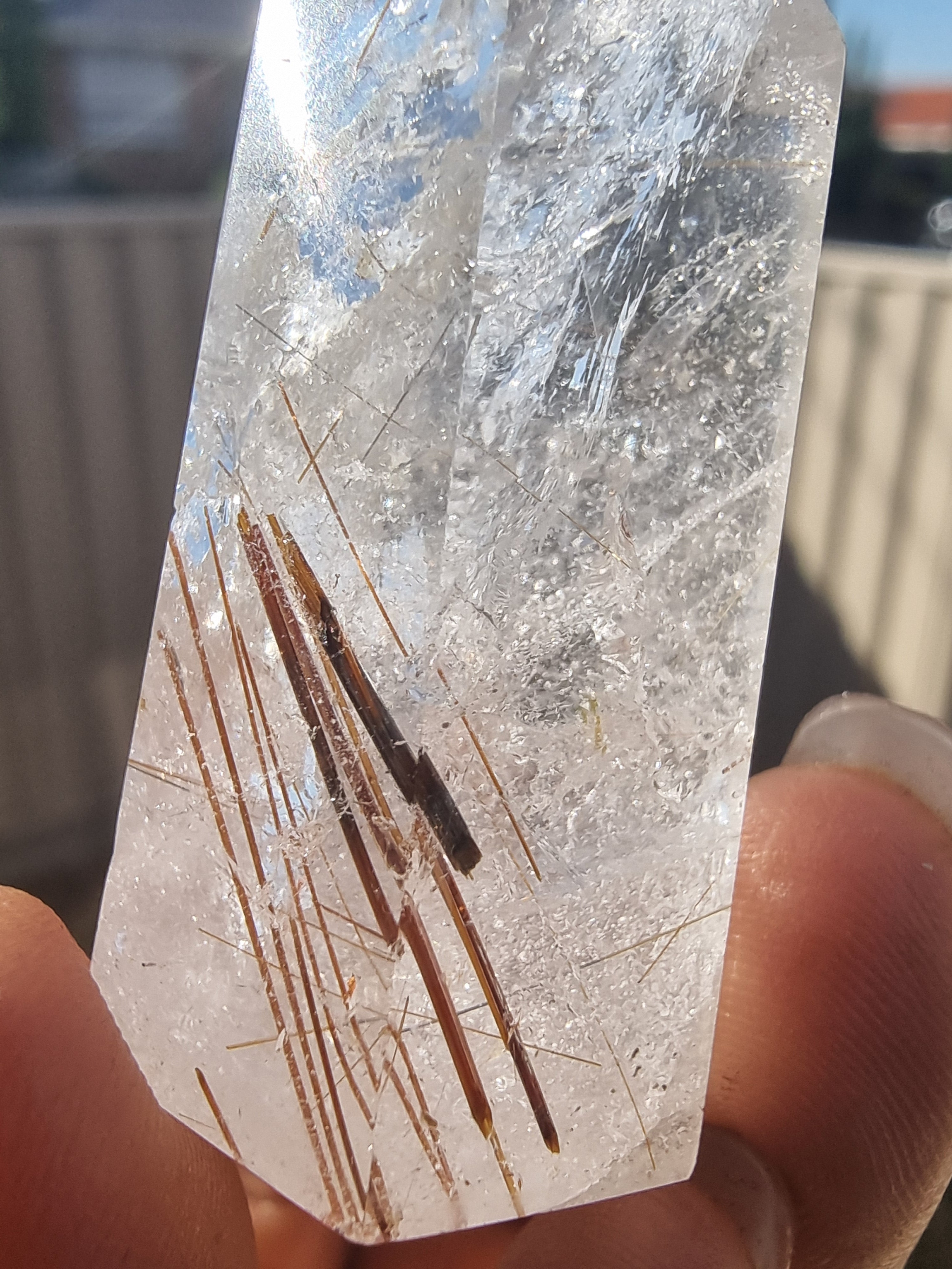 Copper Rutile In Quartz Point