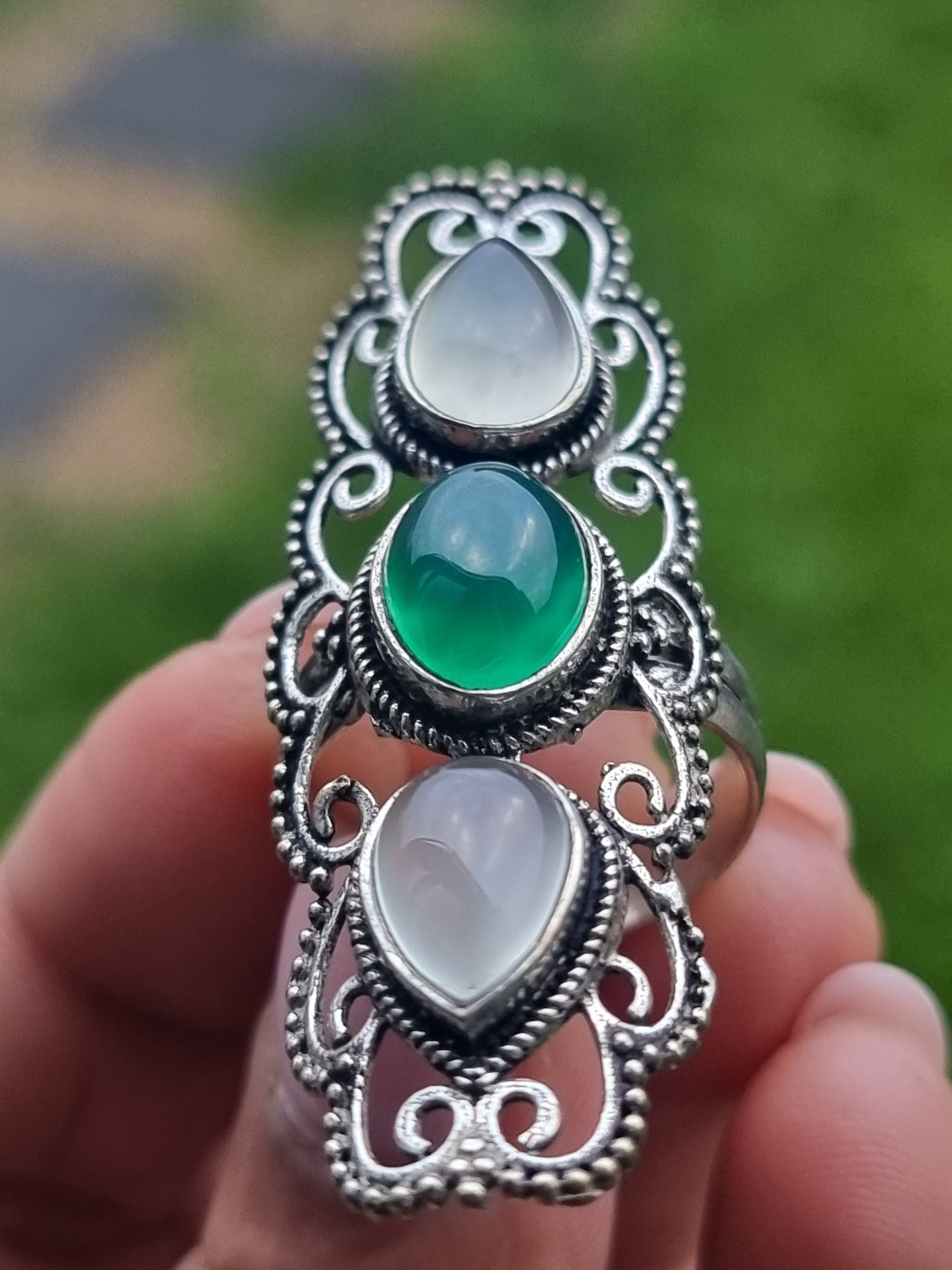 Tibetan Silver Onyx Ring