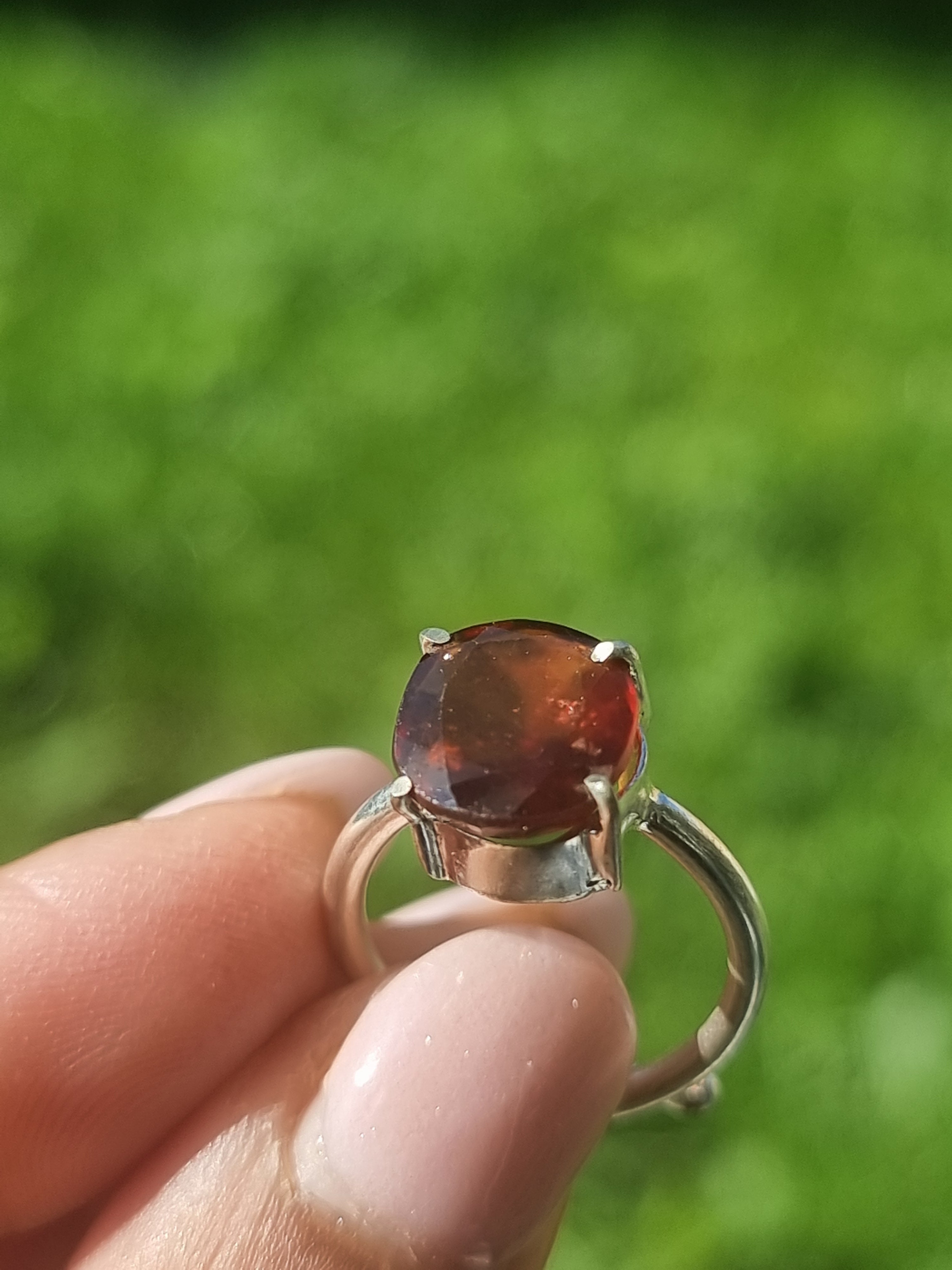 Hessonite Garnet Ring