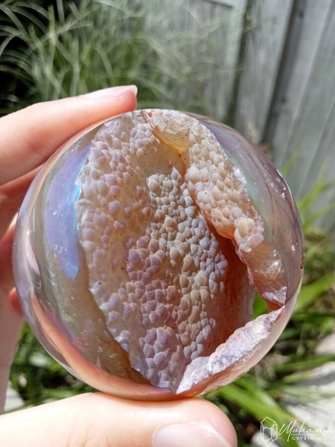 Sparkly Aura Agate Sphere
