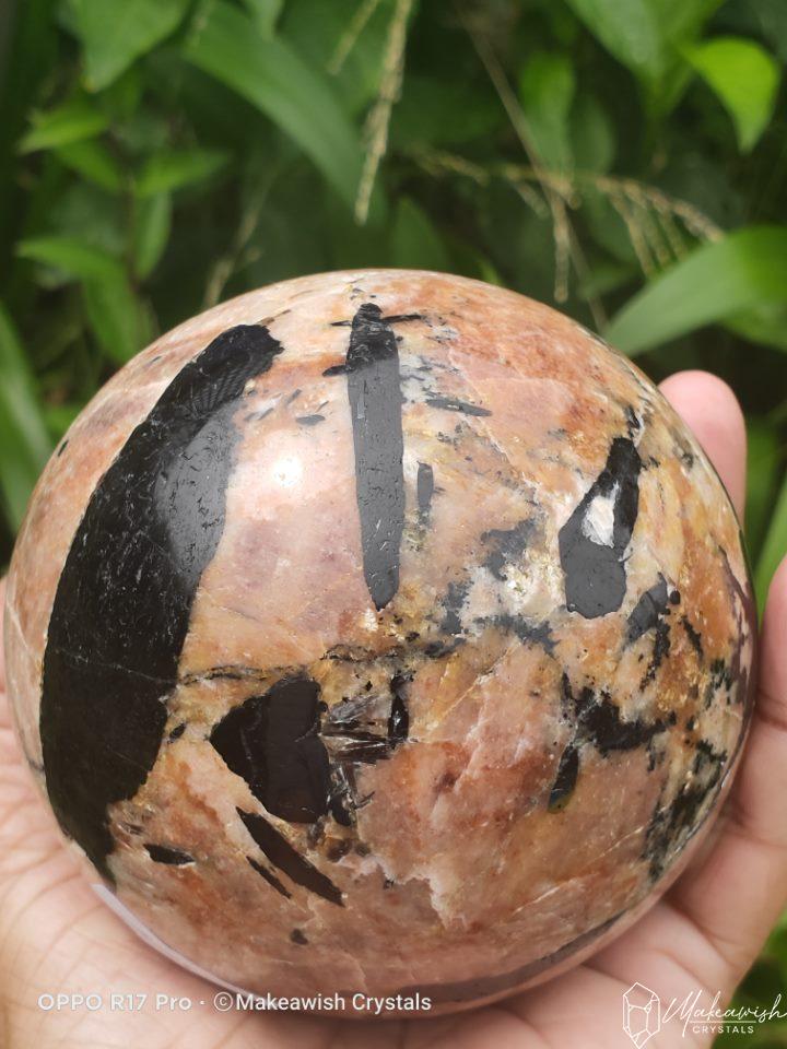 Feldspar with Tourmaline Sphere