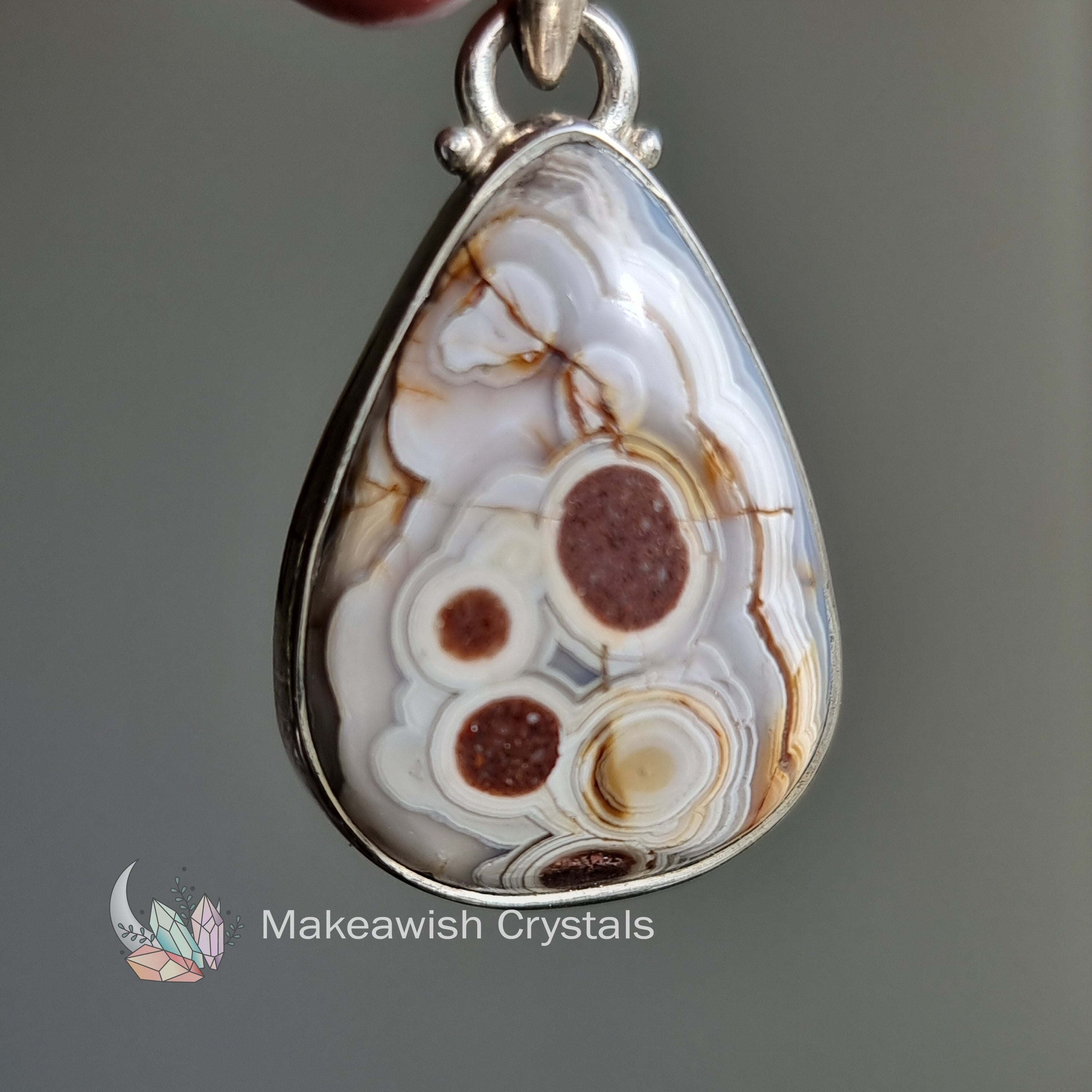 Mexican Agate Pendant in Sterling Silver