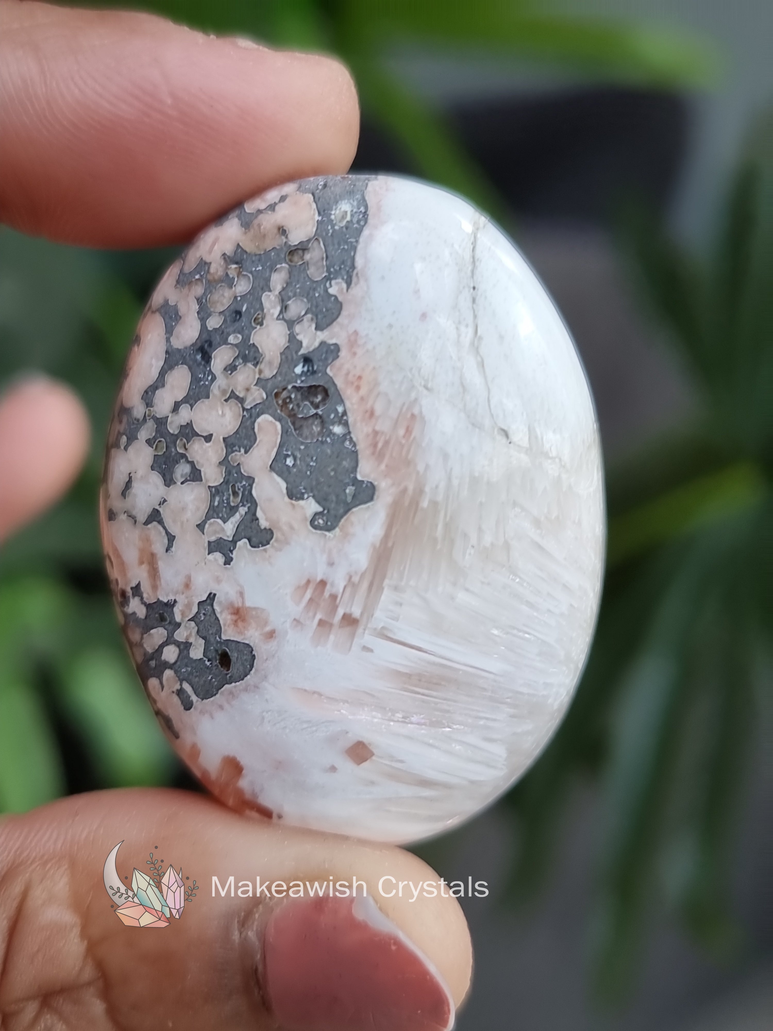 Pink Scolecite Palm Stone