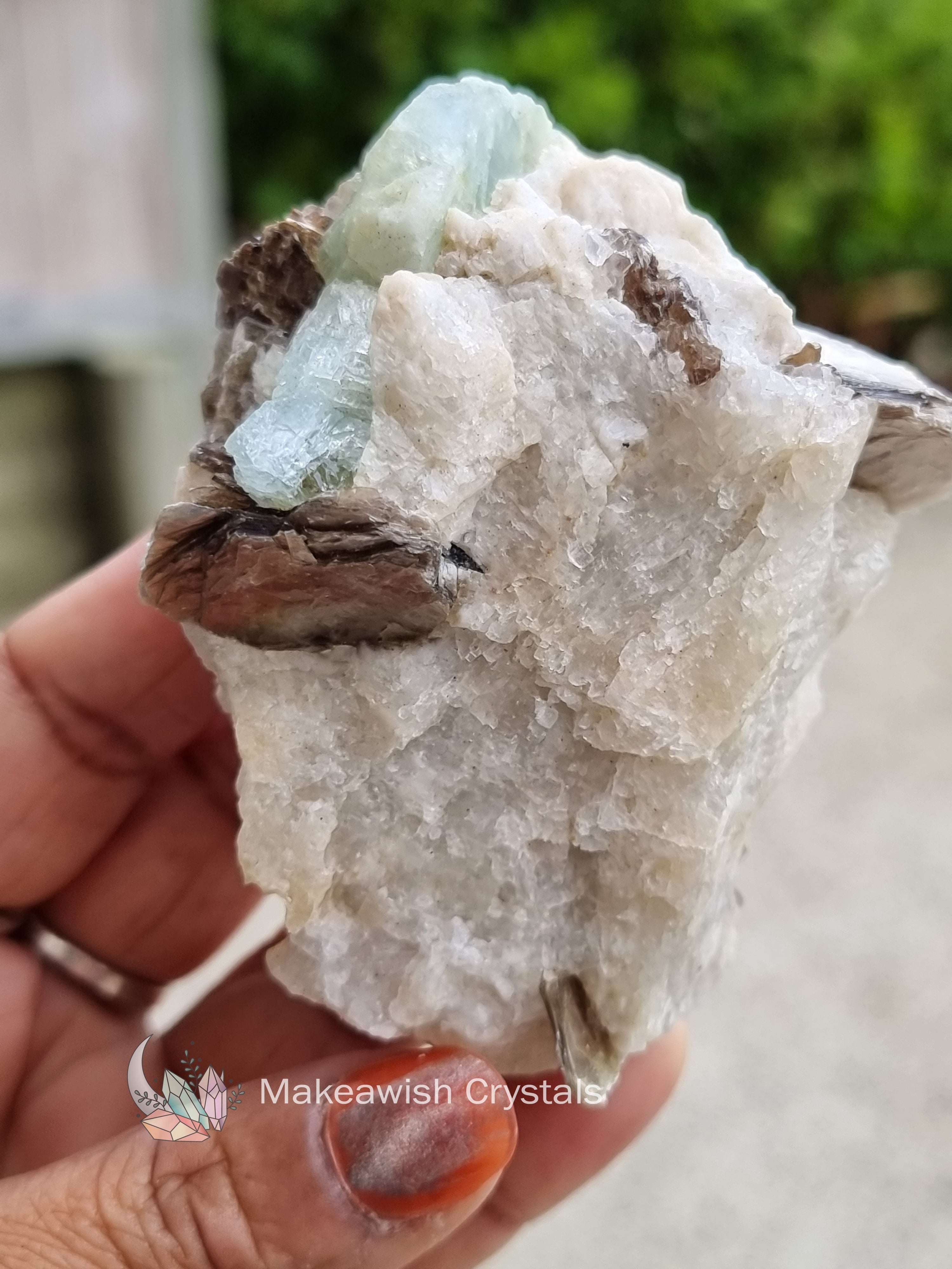 Aquamarine Rough with mica Pakistan
