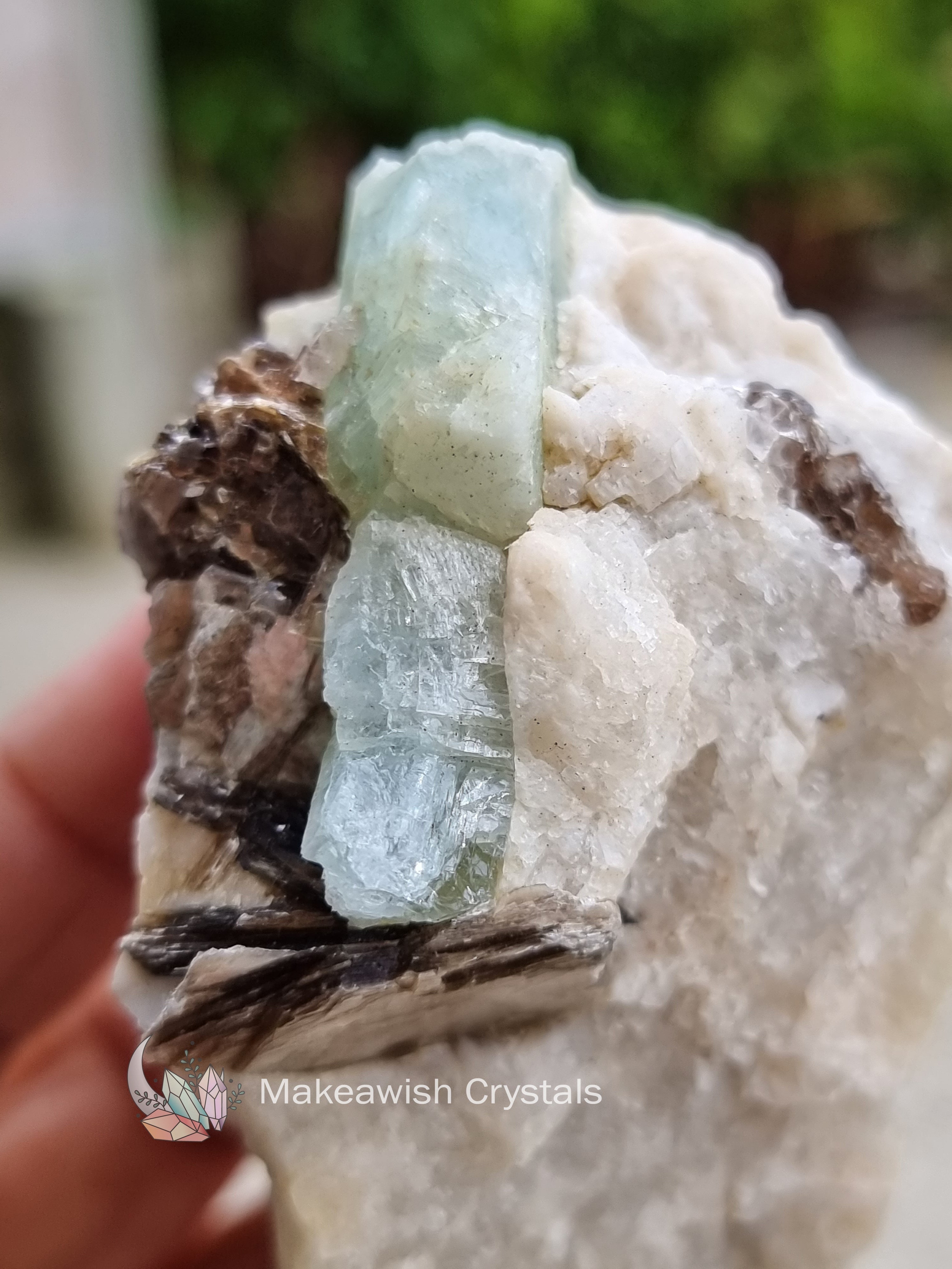 Aquamarine Rough with mica Pakistan