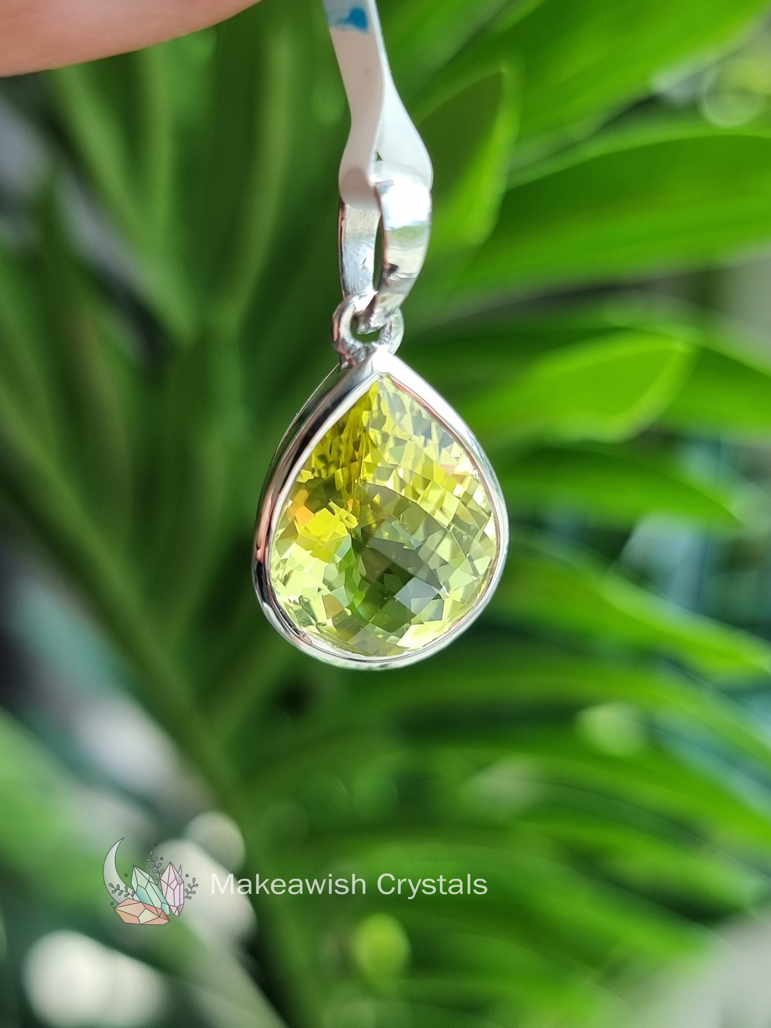 Lemon Quartz Pendant Sterling Silver