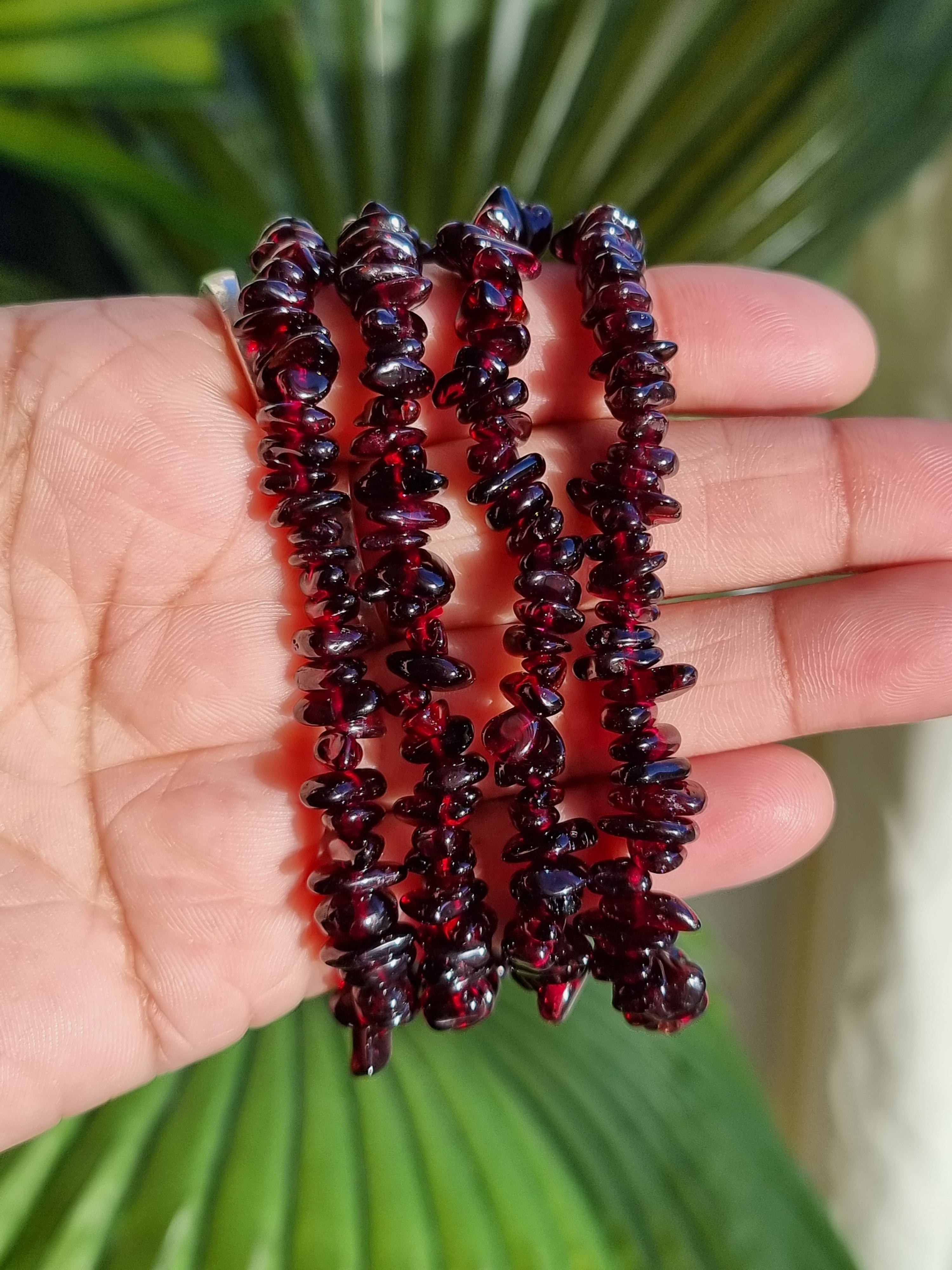 Garnet Chip Bracelet