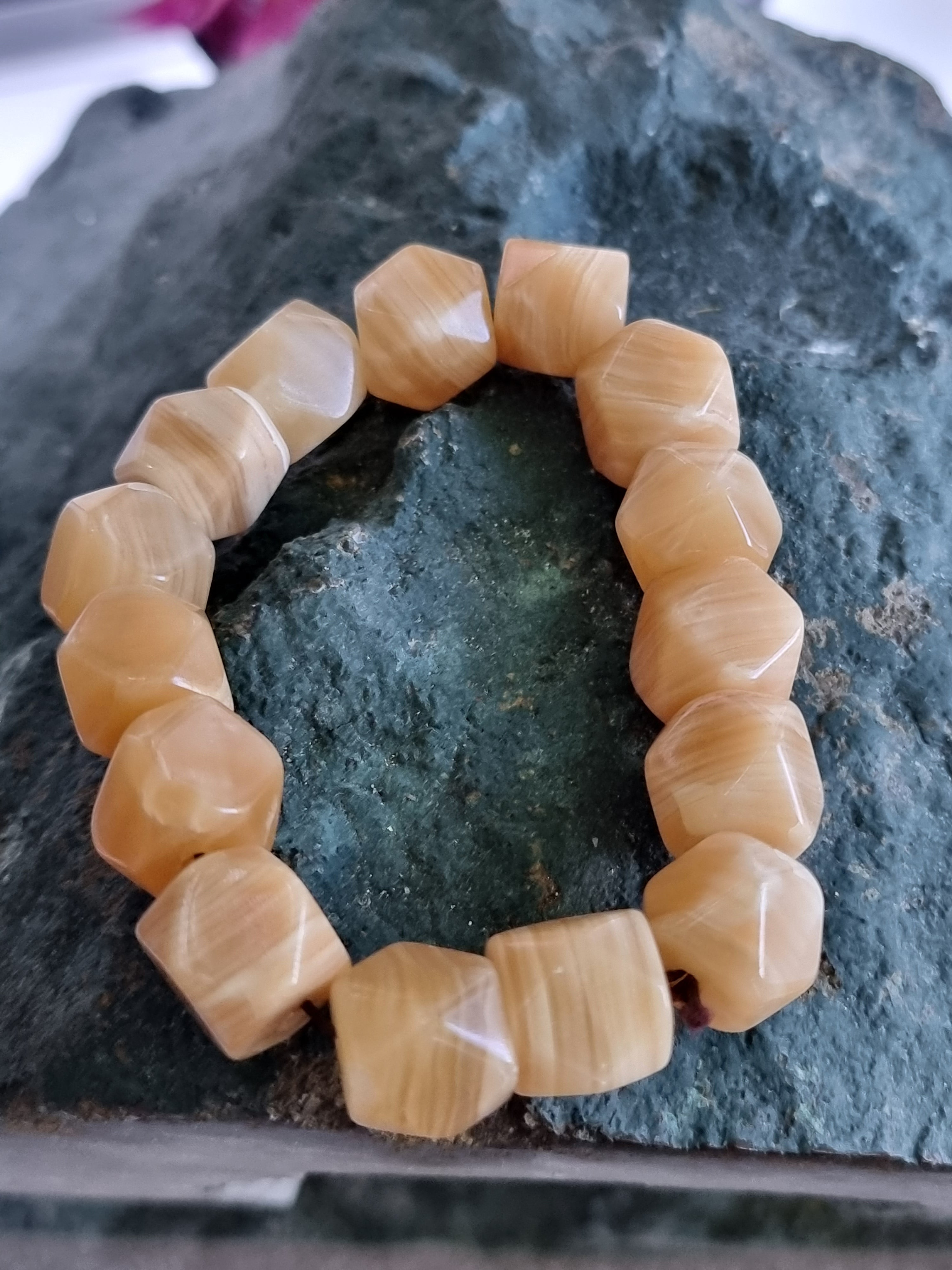 Honey Calcite Bead Bracelet