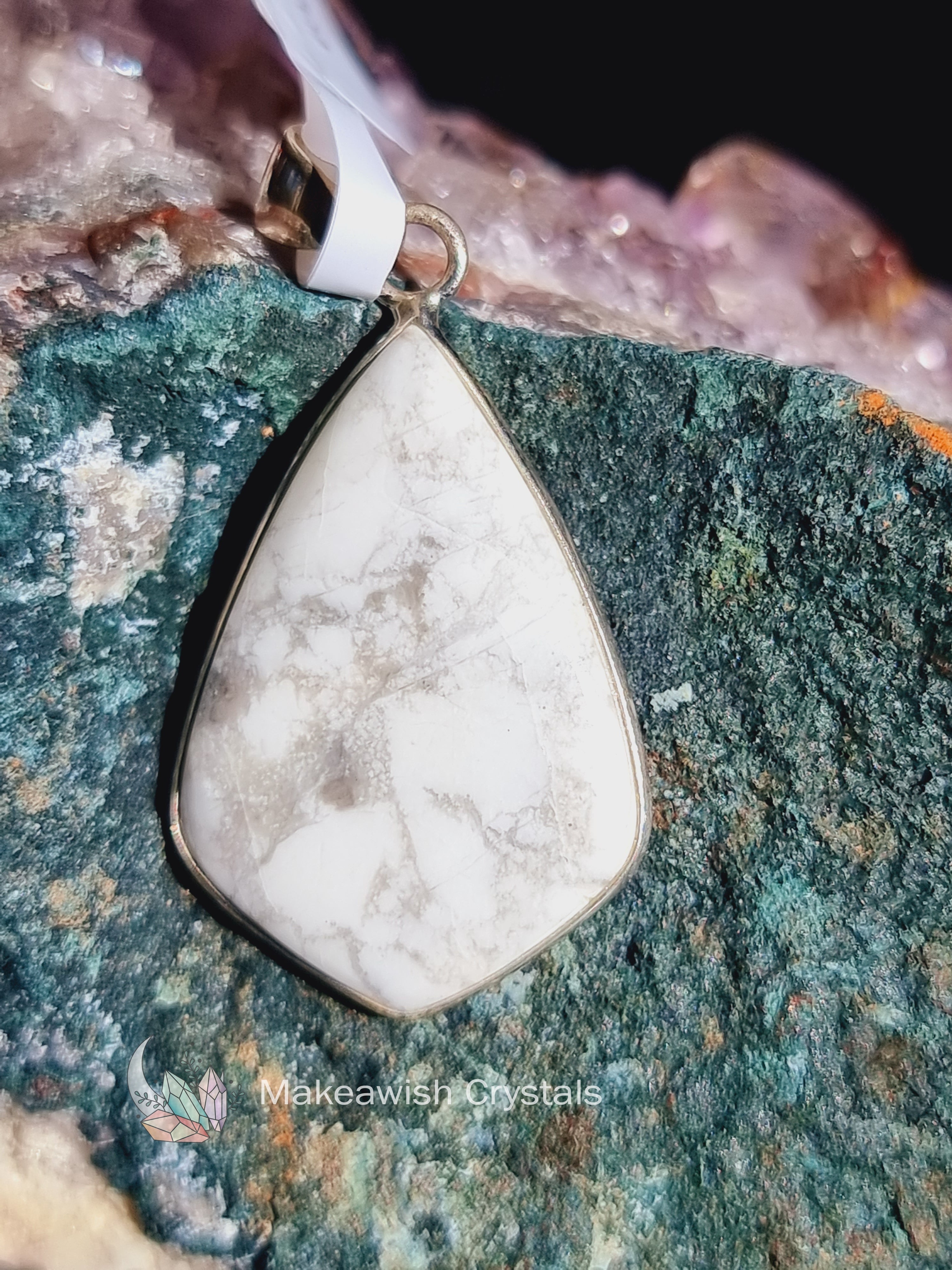 Howlite Pendant Sterling Silver